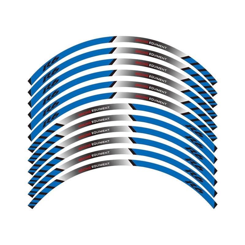 Motorrad-Radaufkleber 12 X Dicker Kanten-Außenrand-Aufkleber, Streifen, Radaufkleber Für YZF R6 YZF1000 YZF-R6(B) von HZZST