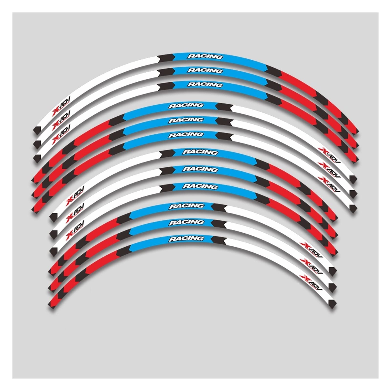 Motorrad-Radaufkleber EIN Satz 12pcs wasserdichte Reflektierende Aufkleber Felgenstreifen Motorrad Rad Aufkleber Für X-ADV Xadv 750(C) von HZZST