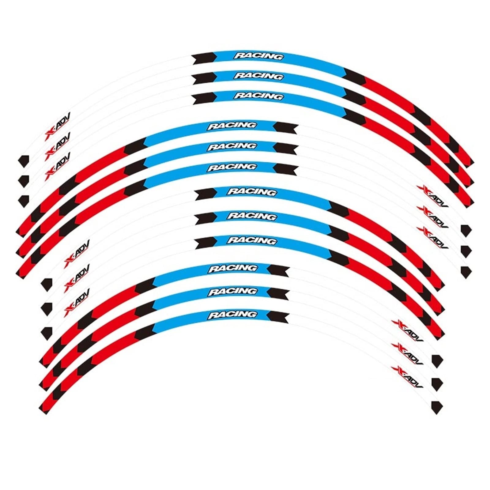 Motorrad-Radaufkleber Für XADV 2017 2018 Motorrad Vorder- Und Hinterräder Rand Außenrand Aufkleber Reflektierende Streifen Rad Aufkleber(Blau) von HZZST