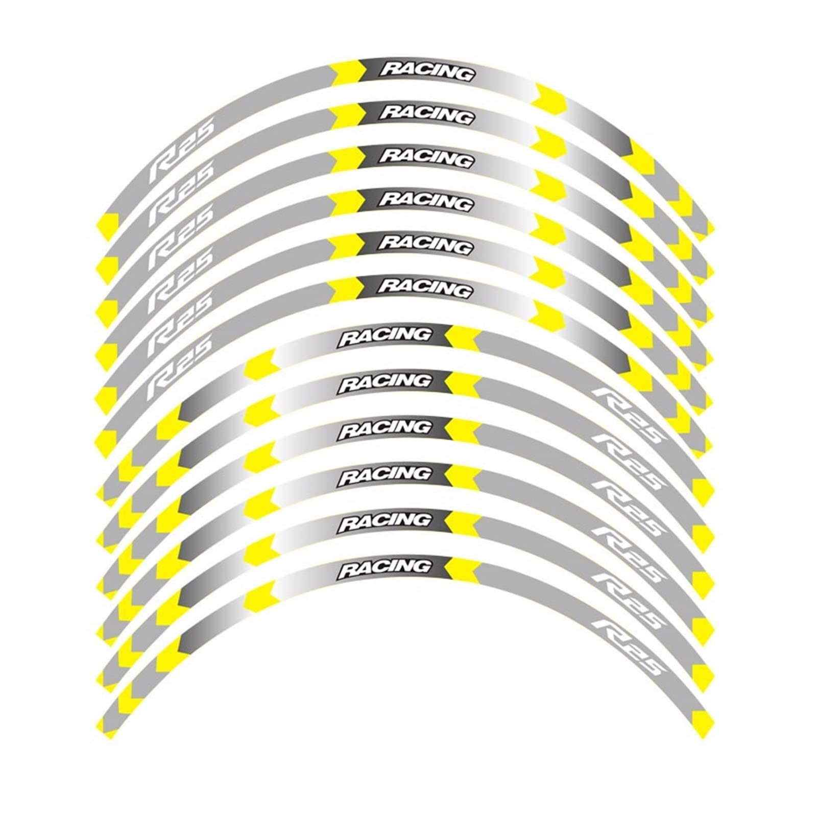 Motorrad-Radaufkleber Für YZF R25 Motorrad 17 Zoll Radaufkleber Reflektierende Aufkleber Felgenstreifen Motorrad(G) von HZZST