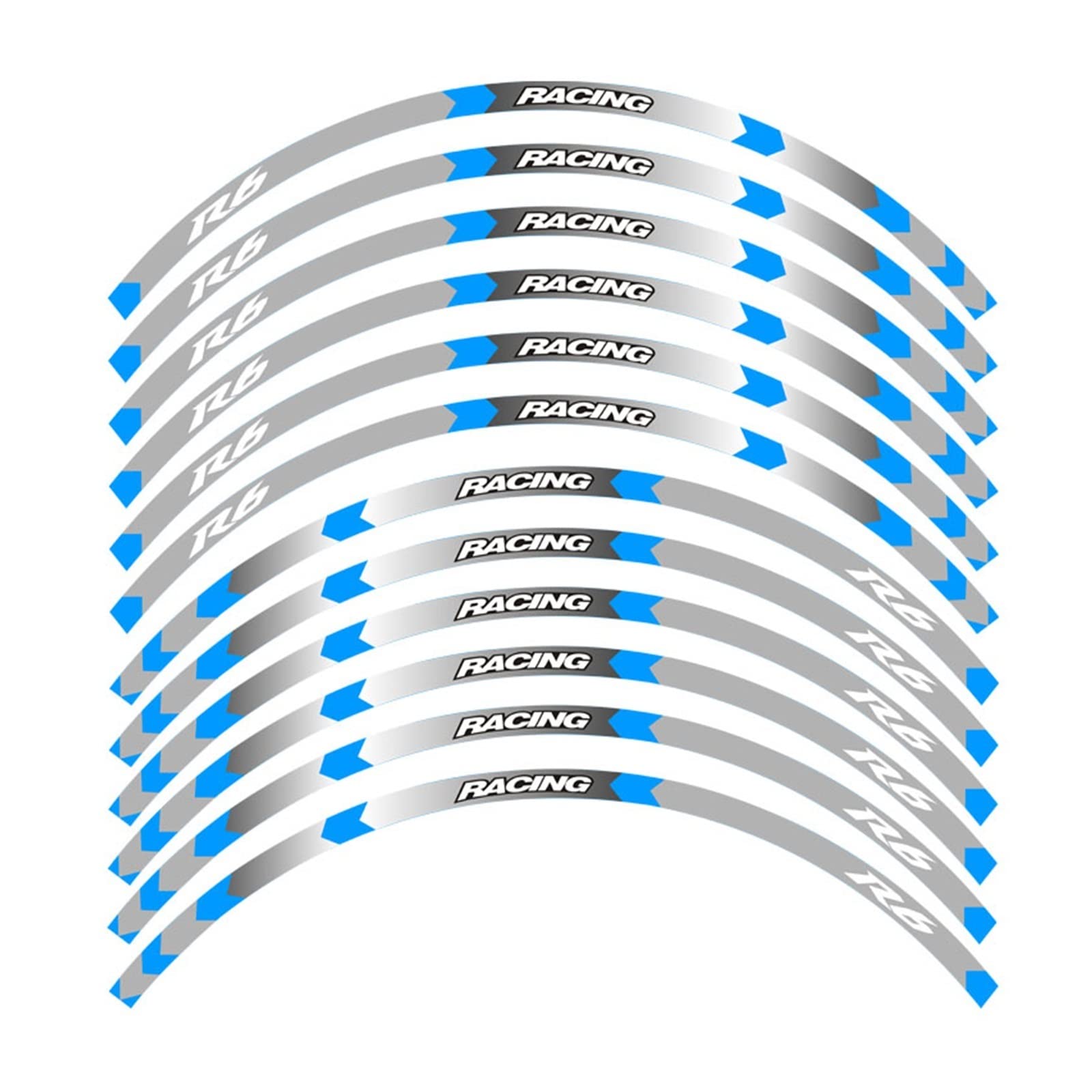 Motorrad-Radaufkleber Für YZF R6 Motorrad 17 Zoll Radaufkleber Reflektierende Aufkleber Felgenstreifen(E) von HZZST