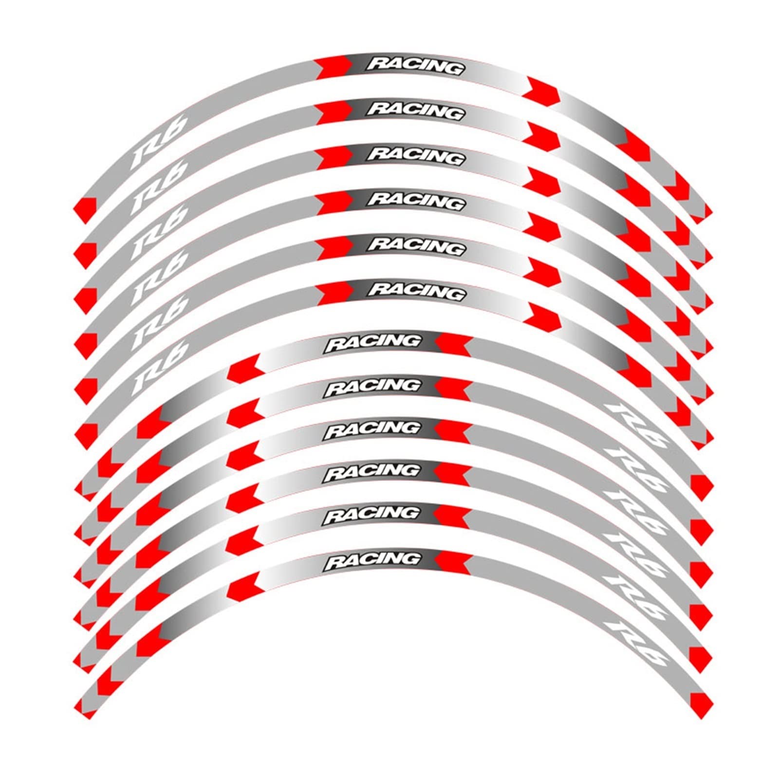 Motorrad-Radaufkleber Für YZF R6 Motorrad 17 Zoll Radaufkleber Reflektierende Aufkleber Felgenstreifen(H) von HZZST