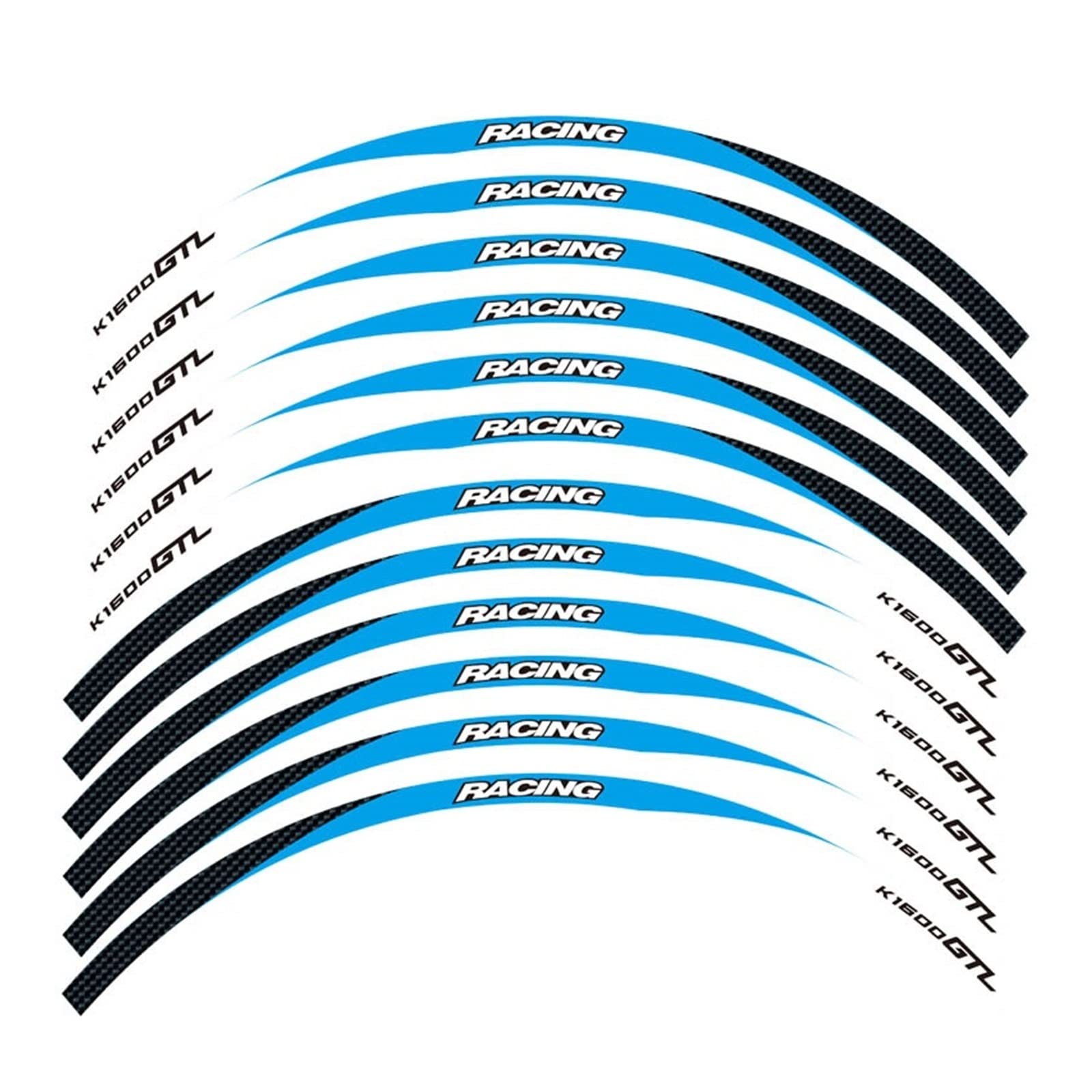 Motorrad-Radaufkleber Motorrad 1set Vorder- Und Hinterkantenfelgen-Radabziehbilder Reflektierende wasserdichte Aufkleber Für R1600GTL(EIN) von HZZST