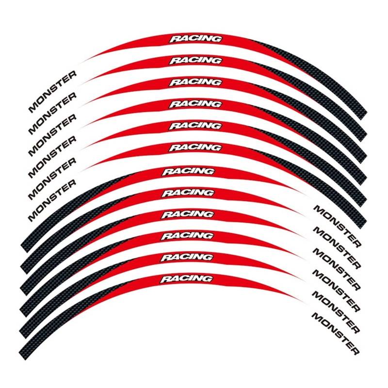 Motorrad-Radaufkleber Motorrad-Aufkleber Für Die Vorder- Und Hinterkante Der Äußeren Felge, 17-Zoll-Aufkleber Für Monster 695 696 796 1100 1100S 797 821 795(C) von HZZST