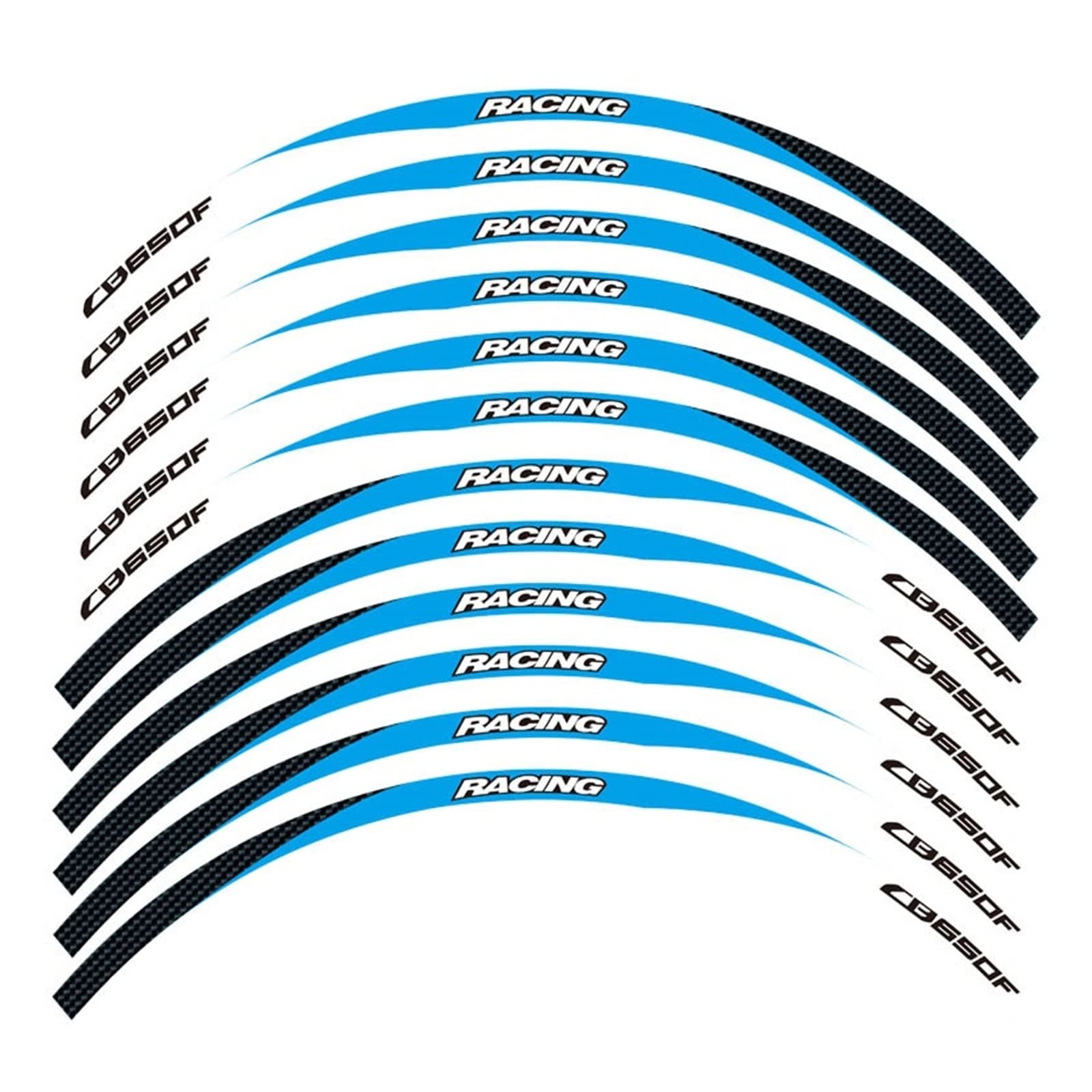 Motorrad-Radaufkleber Motorrad-Aufkleber Für Vorder- Und Hinterkante Der Äußeren Felge, Reflektierende, wasserdichte 17-Zoll-Aufkleber Für CB650F(Blau) von HZZST