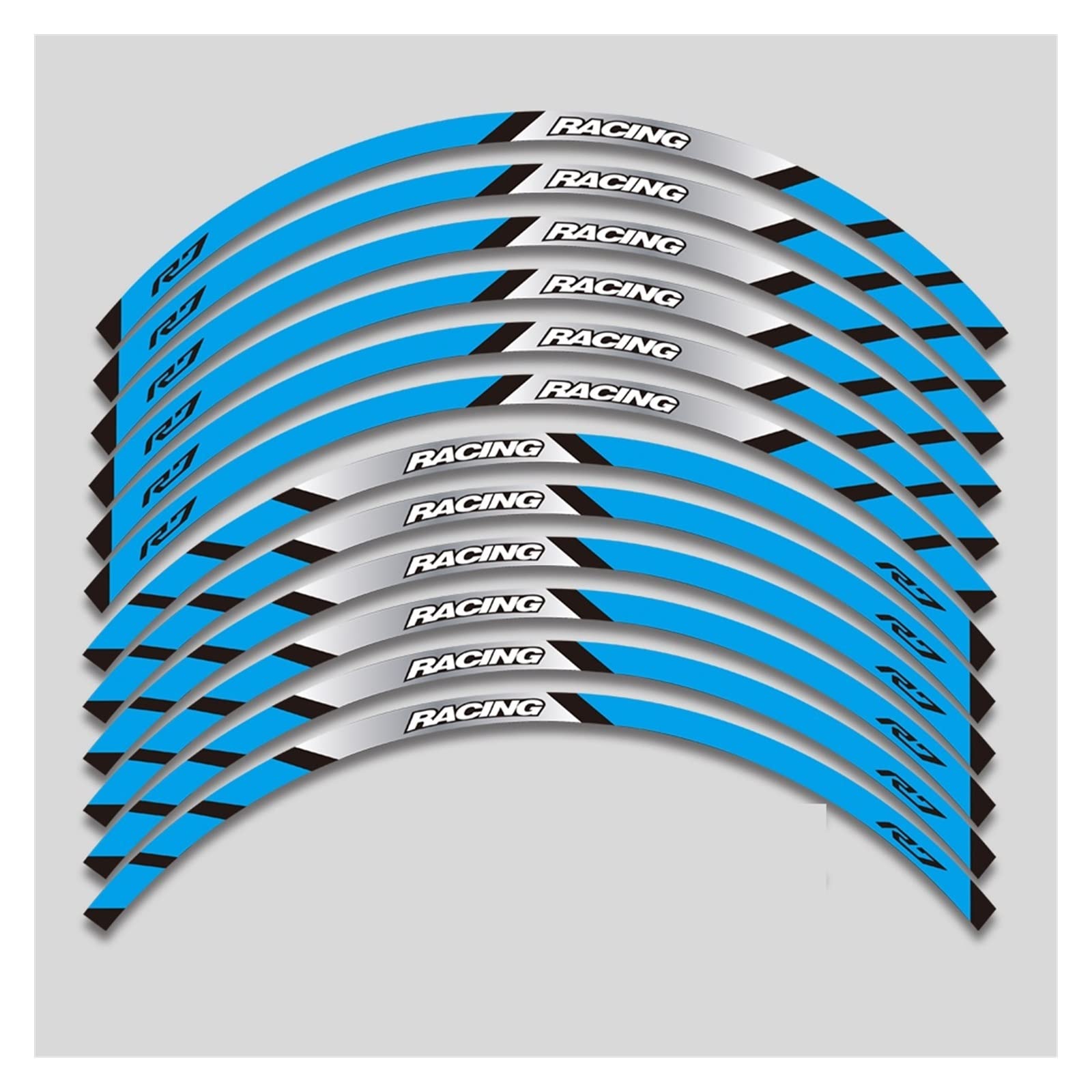 Motorrad-Radaufkleber Motorrad Aufkleber Rennfolie Aufkleber Rad Reflexstreifen Für YZF R7 2022(H) von HZZST