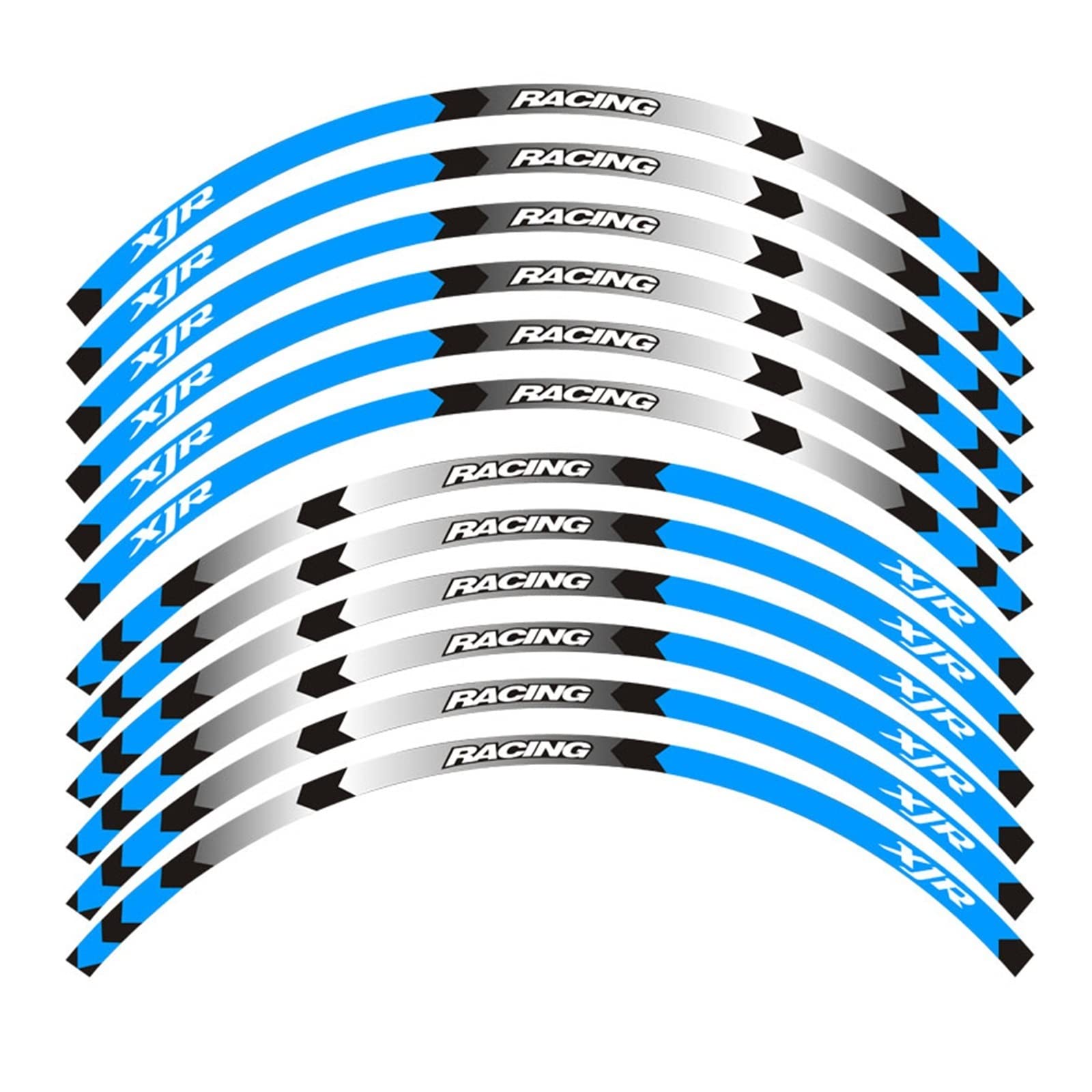 Motorrad-Radaufkleber Motorrad Felgenstreifen Abziehbilder 17 Zoll Rad Aufkleber Reflektierendes Band Für XJR 400 1200 1300 Reflektierender Aufkleber(B) von HZZST