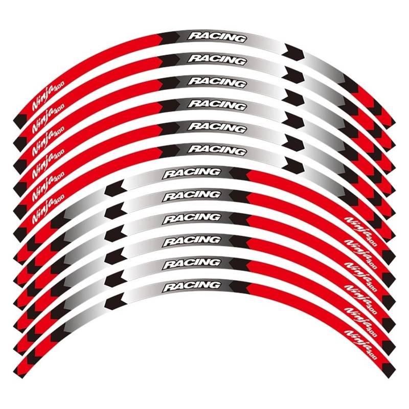 Motorrad-Radaufkleber Motorrad-Front- Und Hinterkanten-Außenrand-Aufkleber, 17-Zoll-Rad-Aufkleber, Reflektierende, wasserdichte Aufkleber Für 400(B) von HZZST