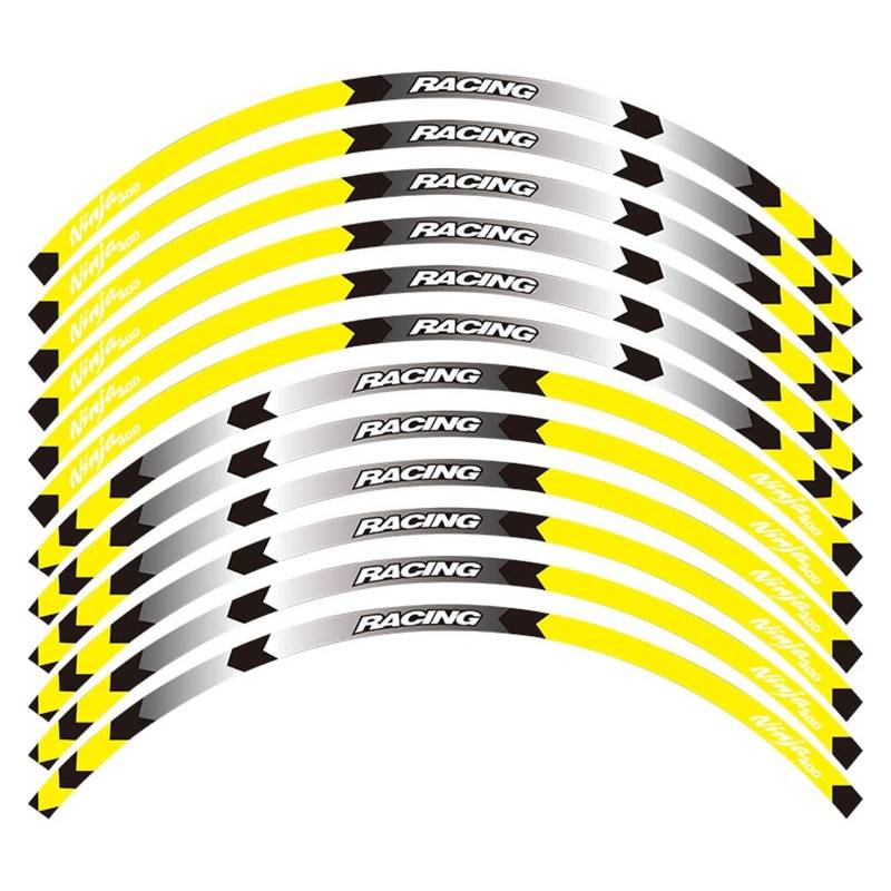Motorrad-Radaufkleber Motorrad-Front- Und Hinterkanten-Außenrand-Aufkleber, 17-Zoll-Rad-Aufkleber, Reflektierende, wasserdichte Aufkleber Für 400(D) von HZZST