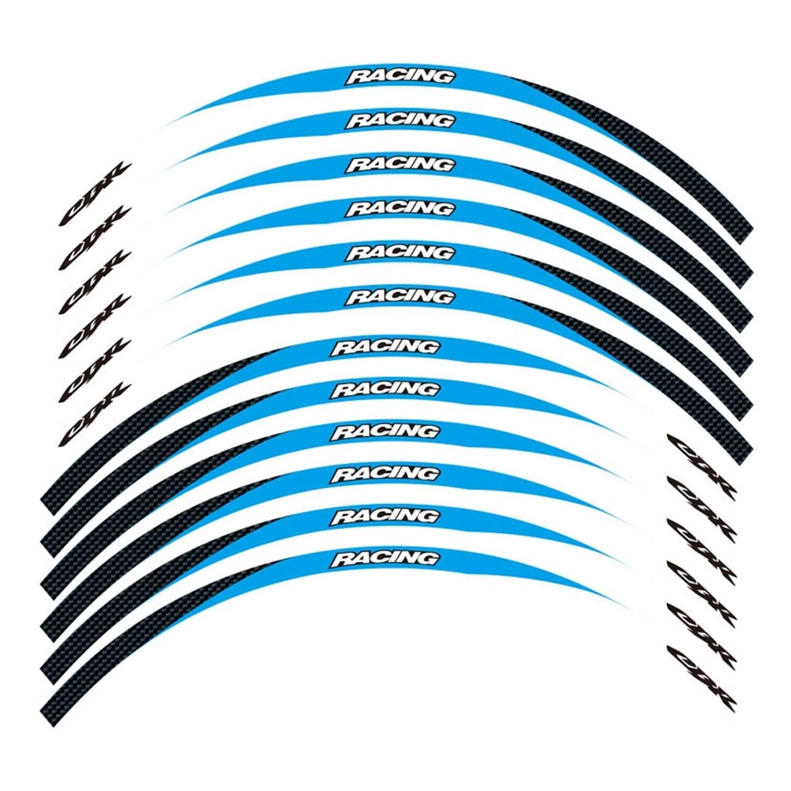 Motorrad-Radaufkleber Motorrad-Front- Und Hinterkanten-Außenrand-Aufkleber, Rad-Aufkleber, Reflektierende, wasserdichte 17-Zoll-Aufkleber Für CBR(Blau) von HZZST