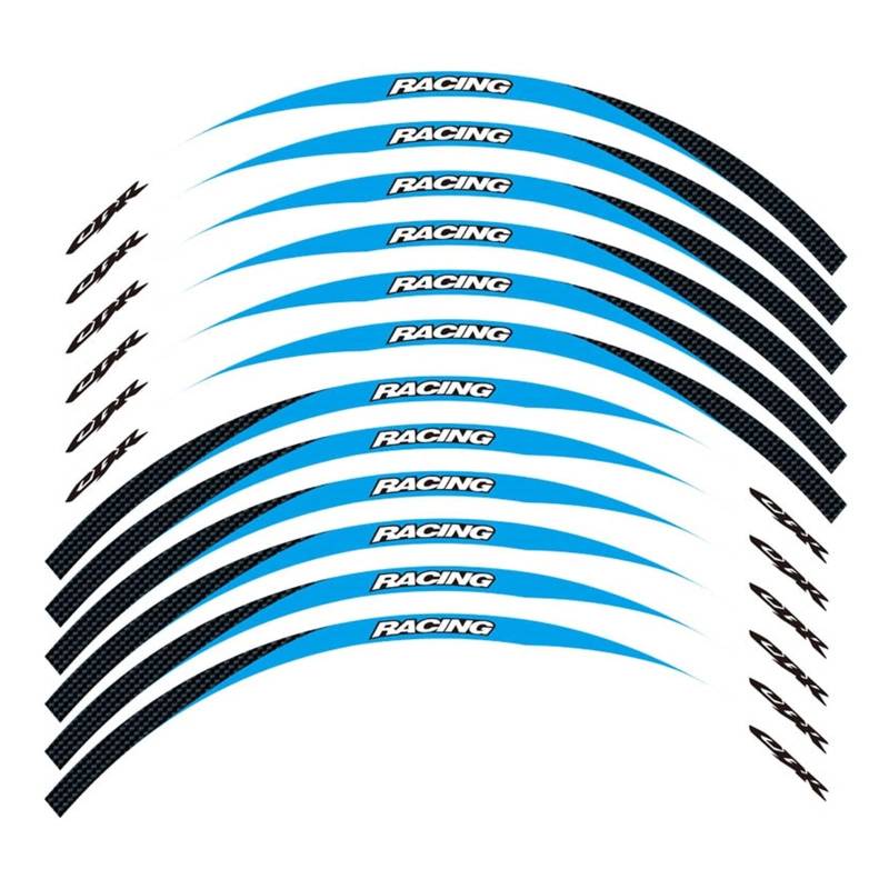 Motorrad-Radaufkleber Motorrad-Front- Und Hinterkanten-Außenrand-Aufkleber, Rad-Aufkleber, Reflektierende, wasserdichte 17-Zoll-Aufkleber Für CBR(Blau) von HZZST