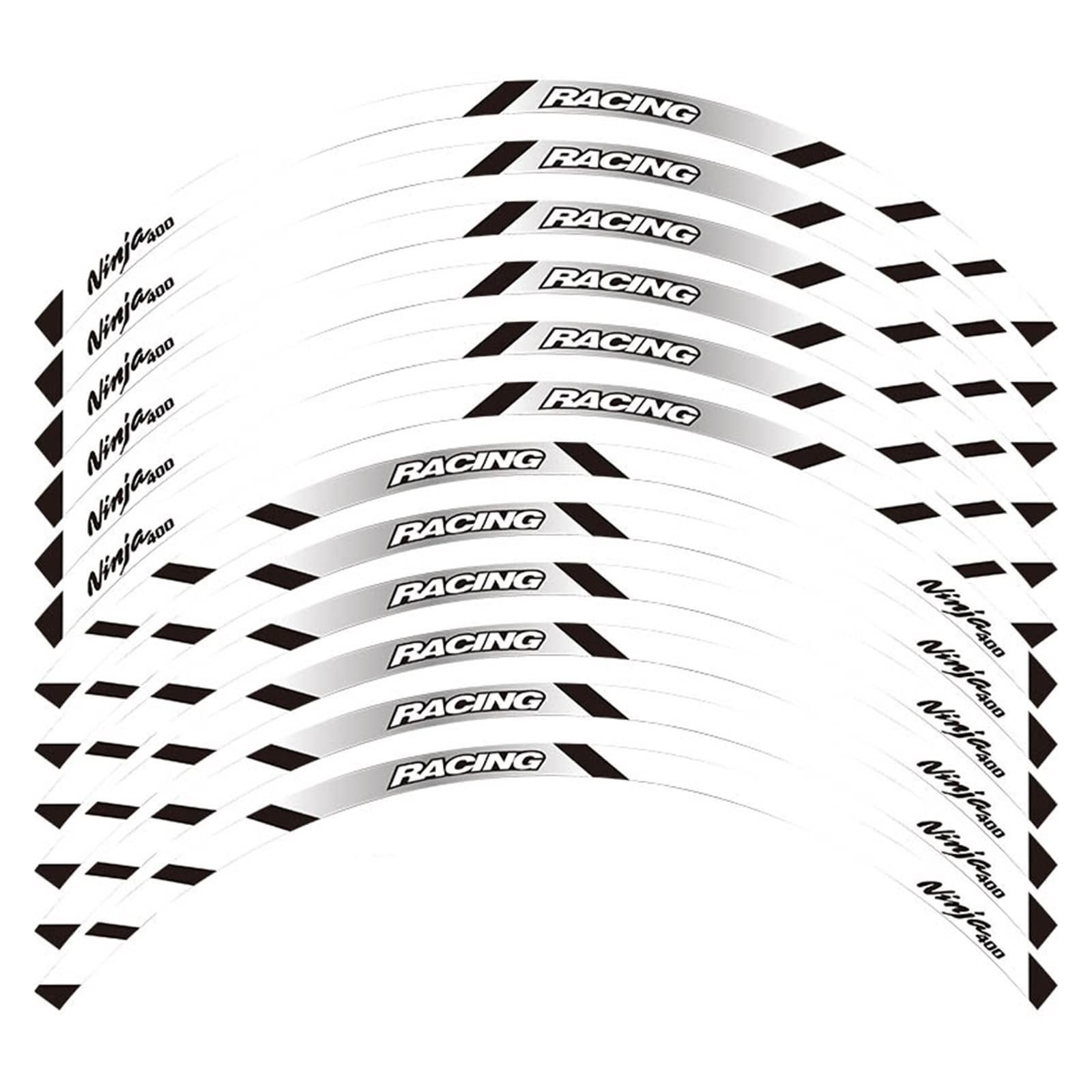 Motorrad-Radaufkleber Motorrad-Front- Und Hinterkanten-Außenrand-Aufkleber Für 400-Rad-Aufkleber. Reflektierende wasserdichte Aufkleber(C) von HZZST
