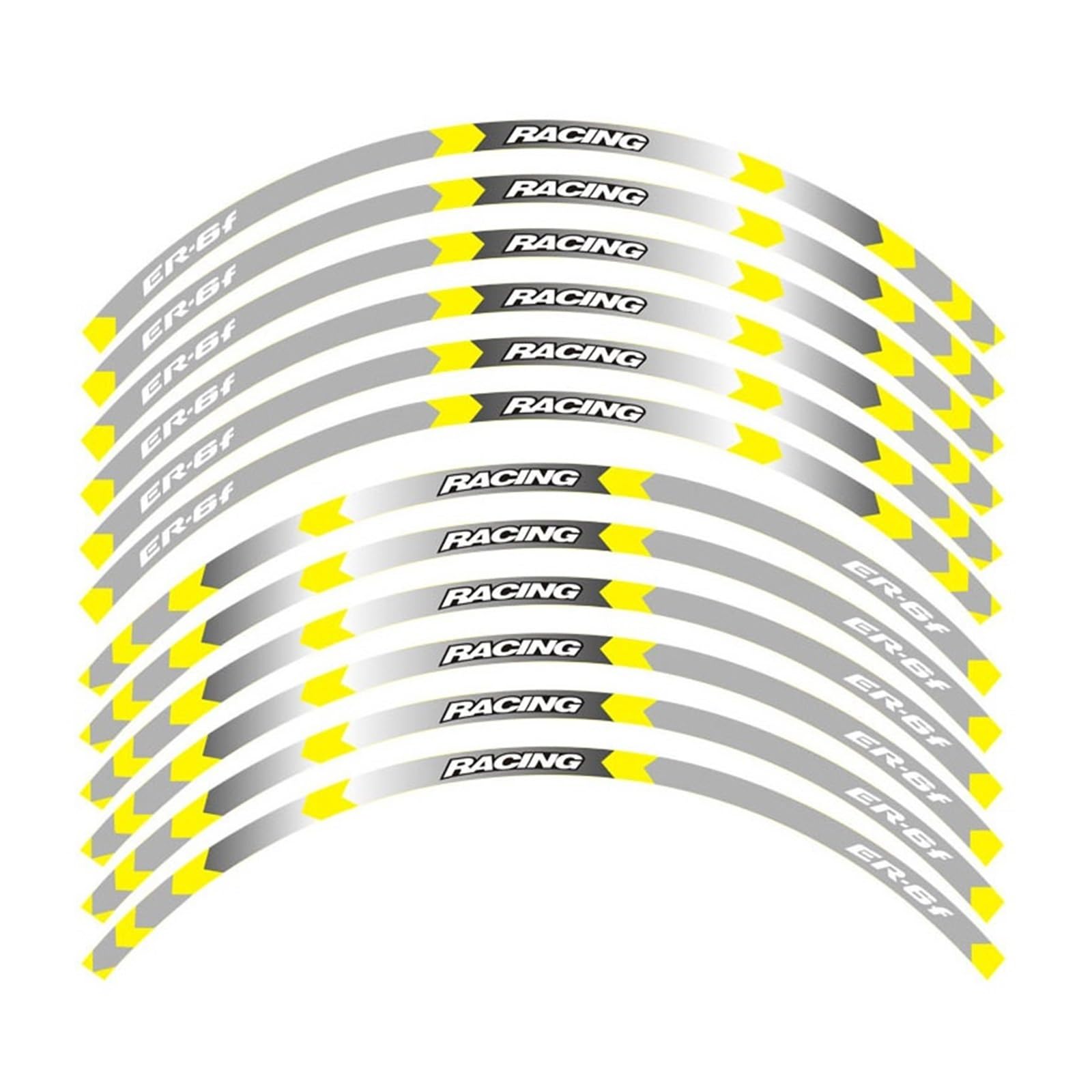 Motorrad-Radaufkleber Motorrad Racing Ausrüstung Zubehör Rad Reifen Felge Dekoration Klebstoff Reflektierende Aufkleber Aufkleber Für ER-6F Er6f(C) von HZZST