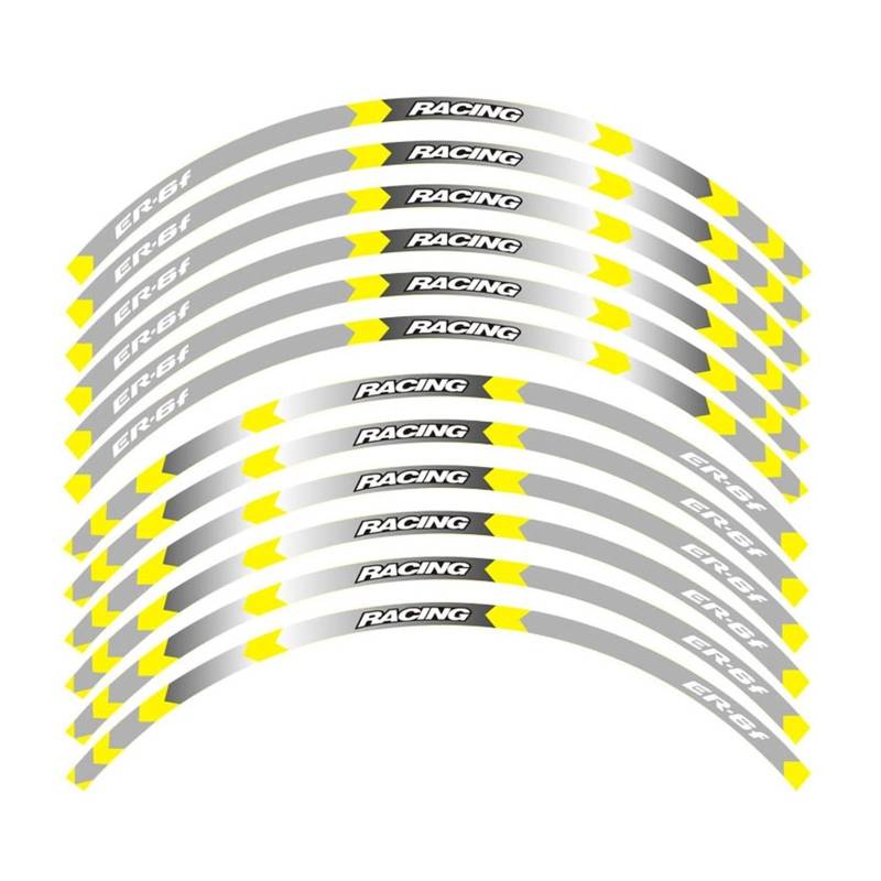 Motorrad-Radaufkleber Motorrad Racing Ausrüstung Zubehör Rad Reifen Felge Dekoration Klebstoff Reflektierende Aufkleber Aufkleber Für ER-6F Er6f(C) von HZZST