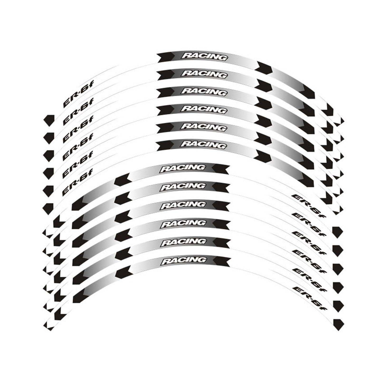 Motorrad-Radaufkleber Motorrad Racing Ausrüstung Zubehör Rad Reifen Felge Dekoration Klebstoff Reflektierende Aufkleber Aufkleber Für ER-6F Er6f(M) von HZZST