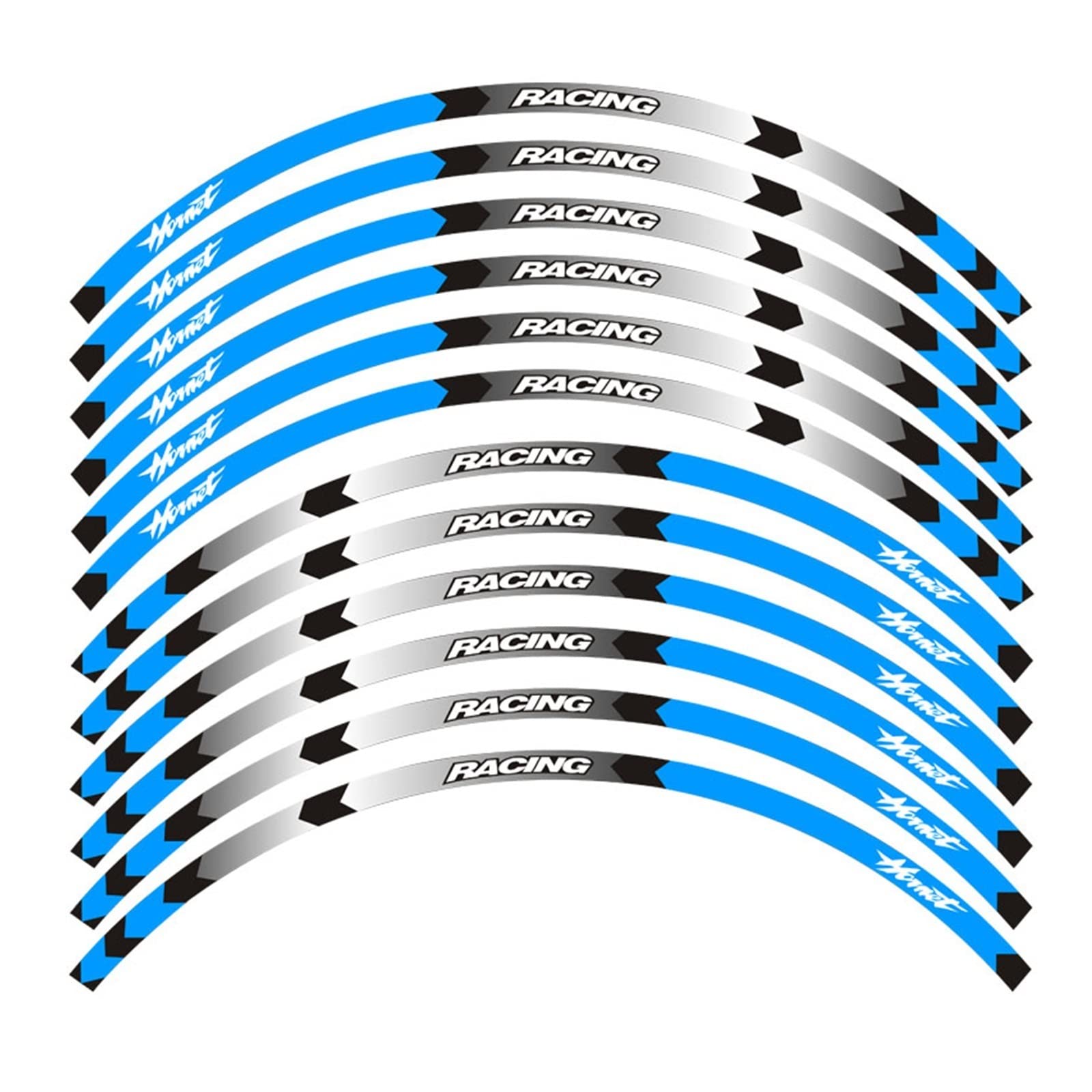 Motorrad-Radaufkleber Motorrad-Rad-Reifen-Felgen-Aufkleber 17-Zoll-Rad Für Hornet CB400 CB599 CB600 CB750 CB900 CB919 CB1000R(EIN) von HZZST