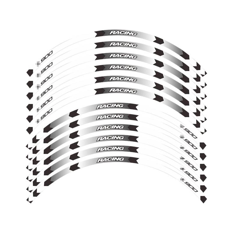 Motorrad-Radaufkleber Motorrad Reflektierender 17-Zoll-Felgenstreifen-Aufkleber Vorne Hinten Aufkleber Kompletter Satz Für Z900(D) von HZZST