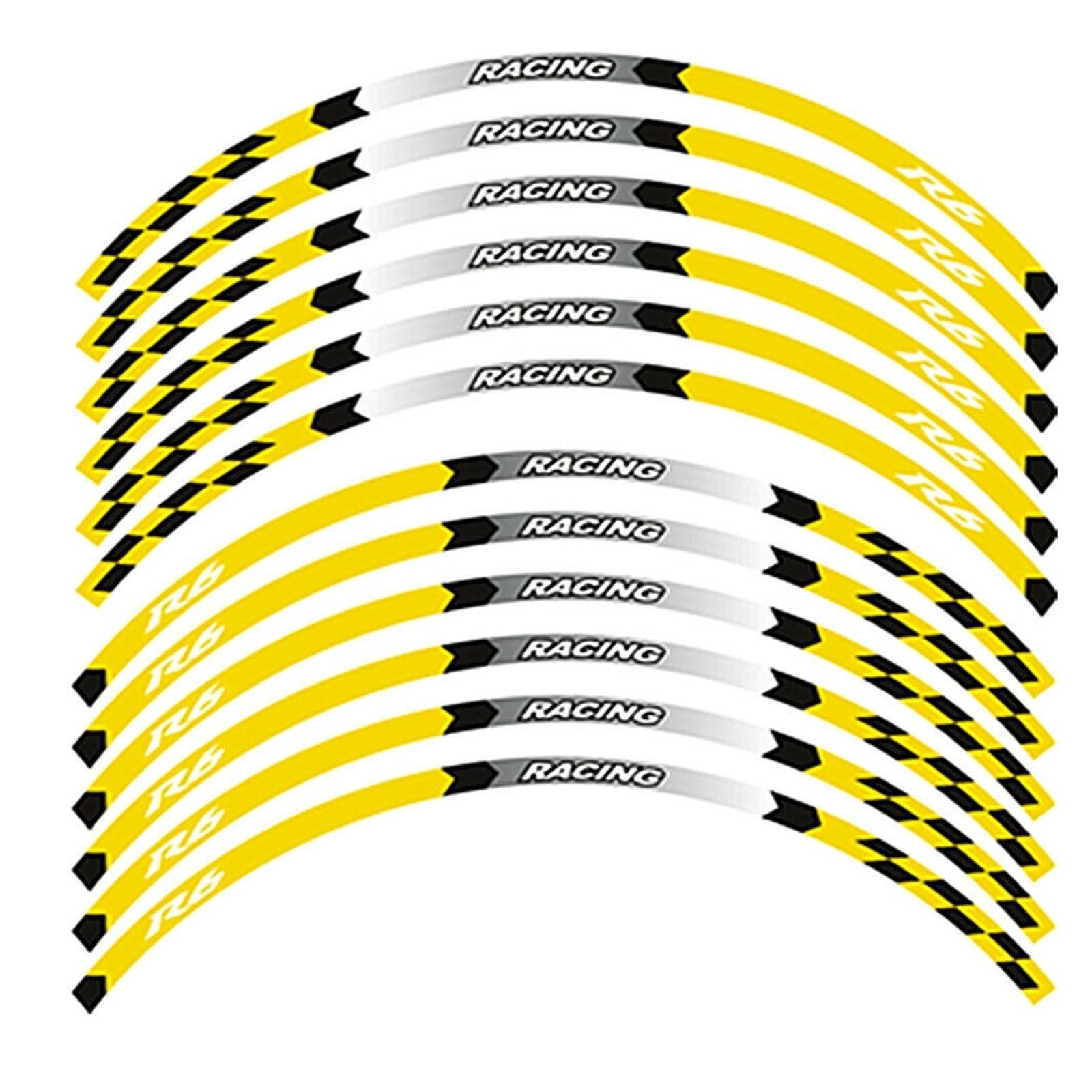 Motorrad-Radaufkleber Motorrad Tape Aufkleber 17" Felgen Streifen Rad Aufkleber Für YZF R6 1999-2021(D) von HZZST