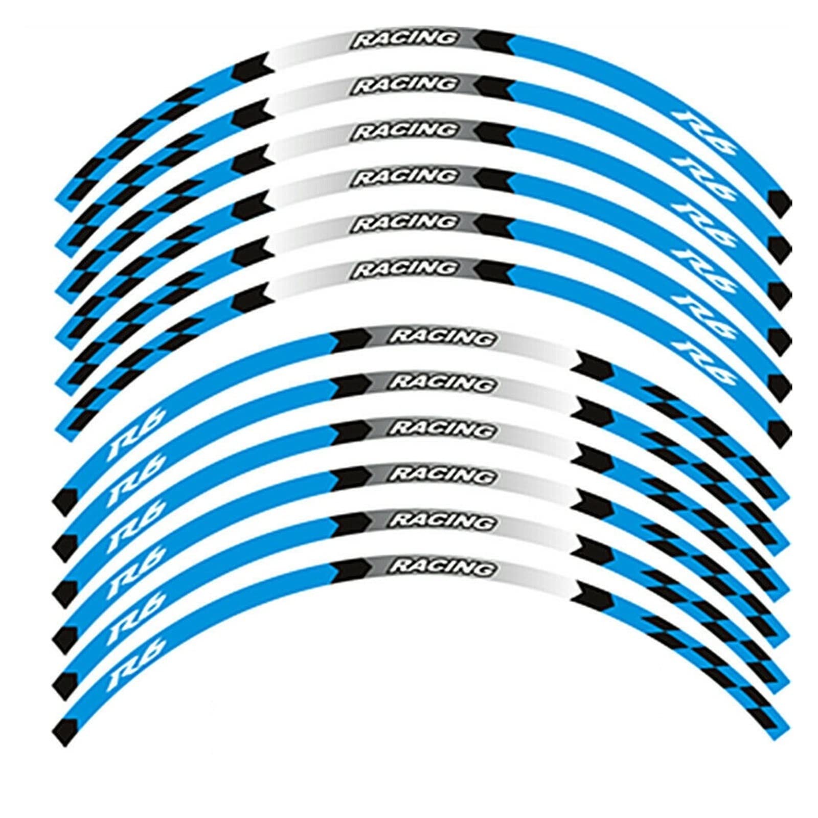 Motorrad-Radaufkleber Motorrad Tape Aufkleber 17" Felgen Streifen Rad Aufkleber Für YZF R6 1999-2021(EIN) von HZZST