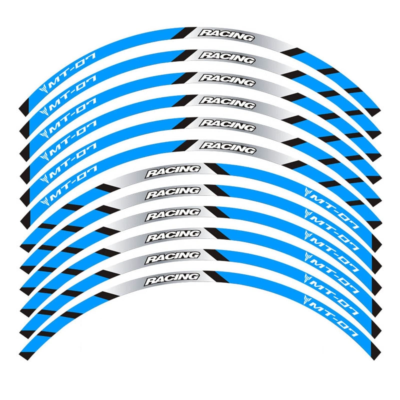 Motorrad-Radaufkleber Motorrad-Vorder- Und Hinterrad-Rand-Außenrand-Aufkleber, Reflektierender Streifen, Rad-Aufkleber Für MT-07(EIN) von HZZST