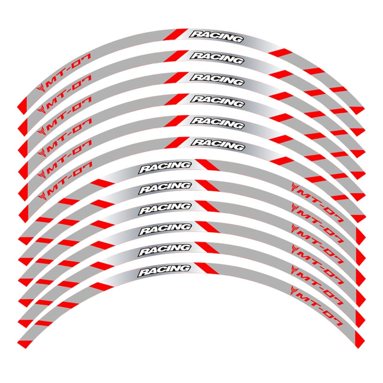 Motorrad-Radaufkleber Motorrad-Vorder- Und Hinterrad-Rand-Außenrand-Aufkleber, Reflektierender Streifen, Rad-Aufkleber Für MT-07(F) von HZZST