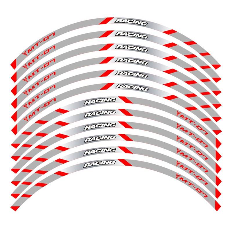 Motorrad-Radaufkleber Motorrad-Vorder- Und Hinterrad-Rand-Außenrand-Aufkleber, Reflektierender Streifen, Rad-Aufkleber Für MT-07(F) von HZZST