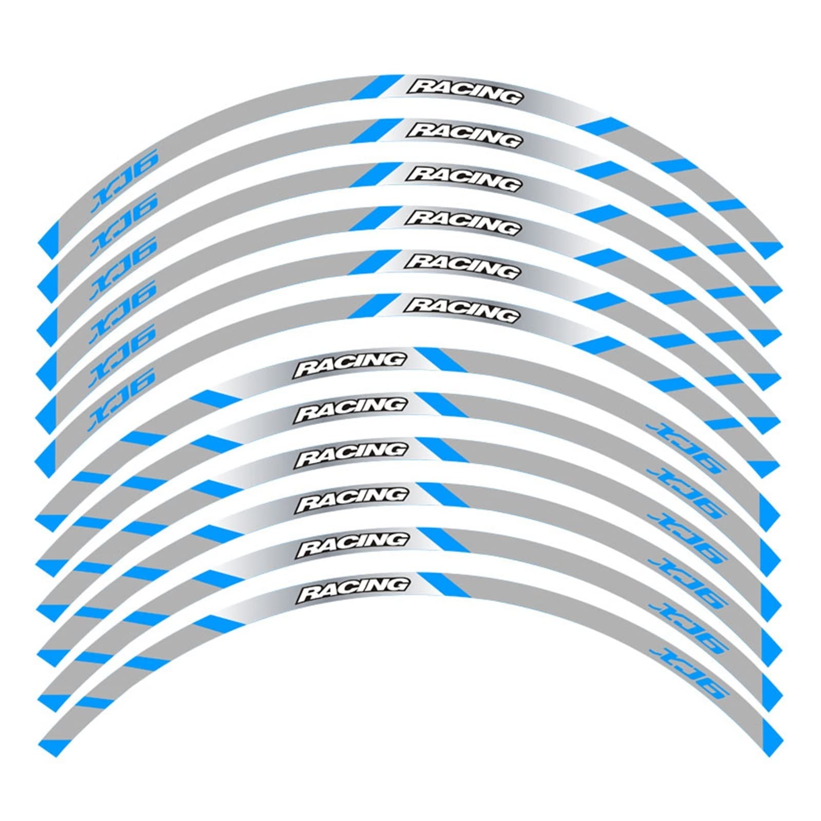 Motorrad-Radaufkleber Motorrad-Vorder- Und Hinterräder Kanten-Außenrand-Aufkleber, Reflektierende Streifen, Rad-Aufkleber Für XJ6(F) von HZZST