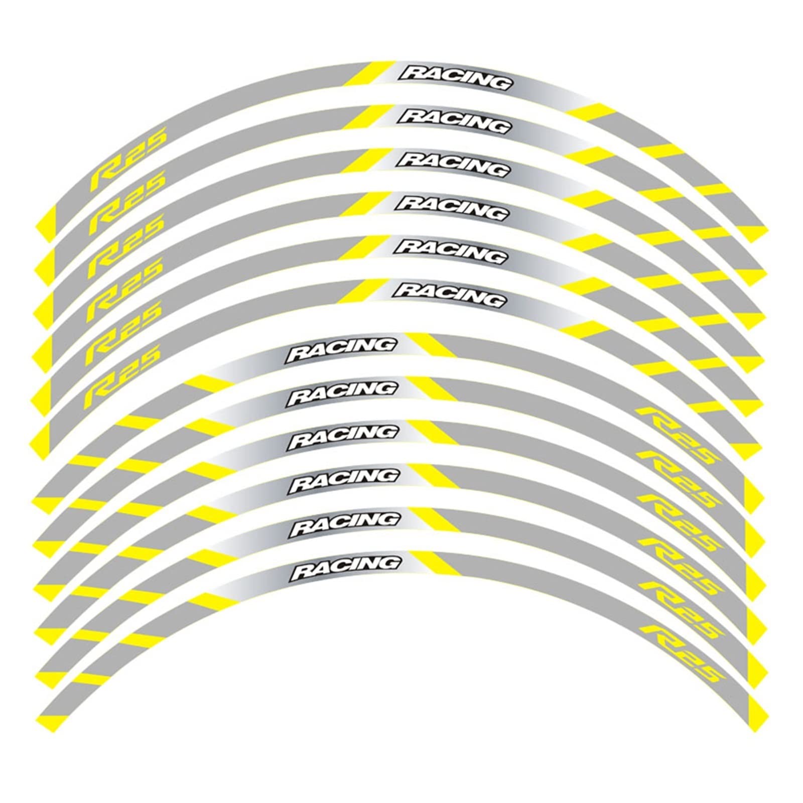 Motorrad-Radaufkleber Motorrad-Vorder- Und Hinterräder Kanten-Außenrand-Aufkleber, Reflektierende Streifen, Rad-Aufkleber Für YZFR25(D) von HZZST