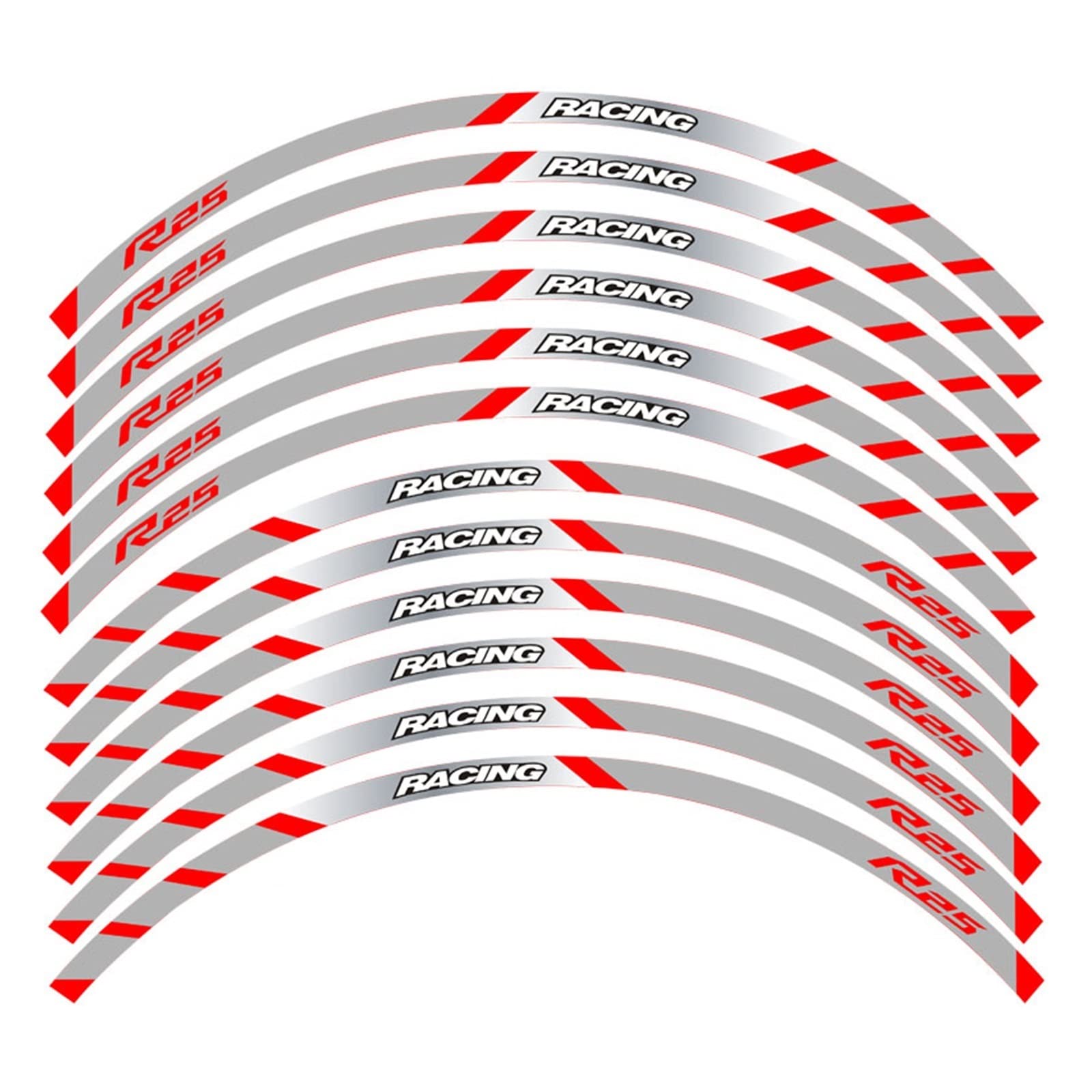 Motorrad-Radaufkleber Motorrad-Vorder- Und Hinterräder Kanten-Außenrand-Aufkleber, Reflektierende Streifen, Rad-Aufkleber Für YZFR25(G) von HZZST