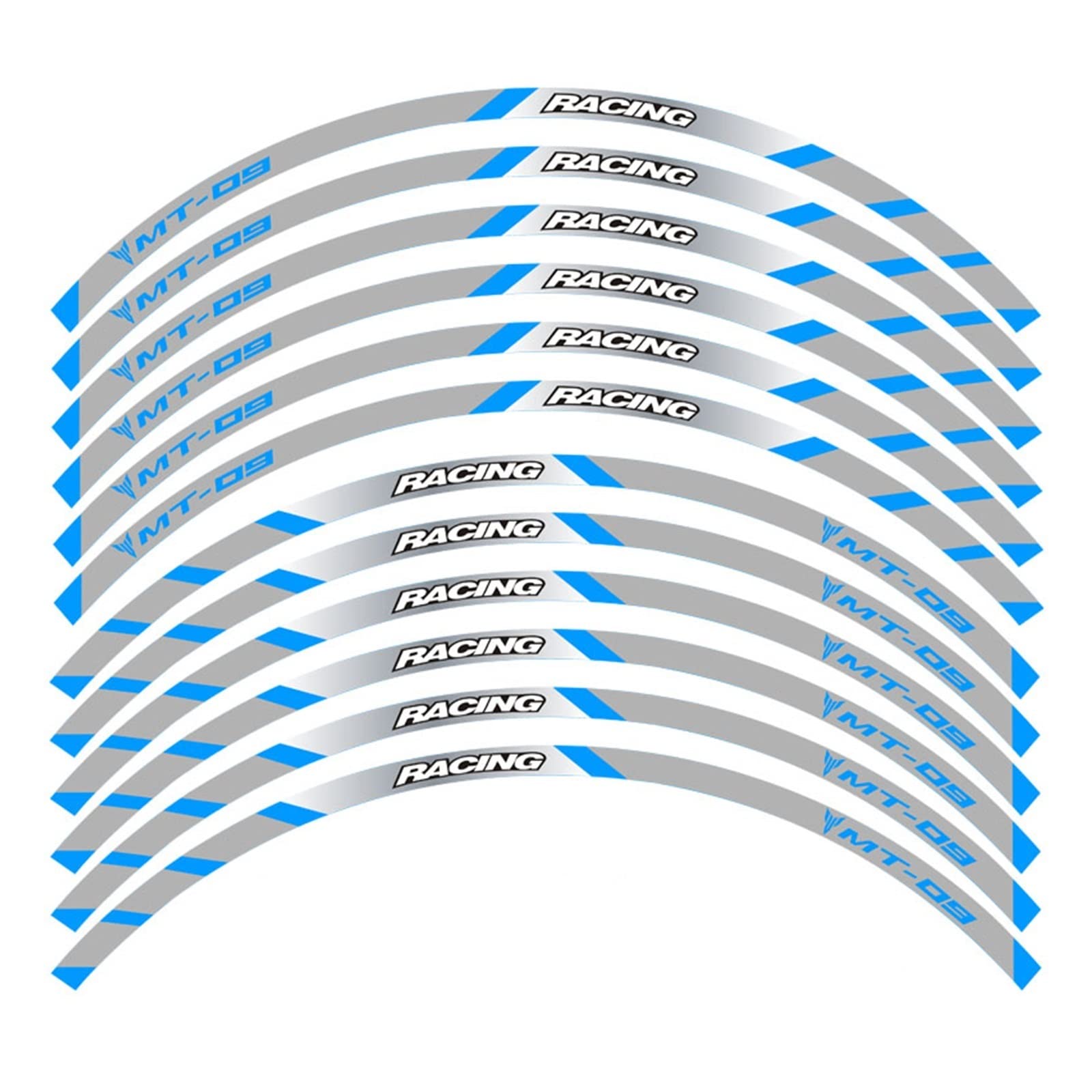 Motorrad-Radaufkleber Motorrad-Vorder- Und Hinterräder Kanten-Außenrand-Aufkleber, Reflektierender Streifen, Rad-Aufkleber Für MT-09(E) von HZZST