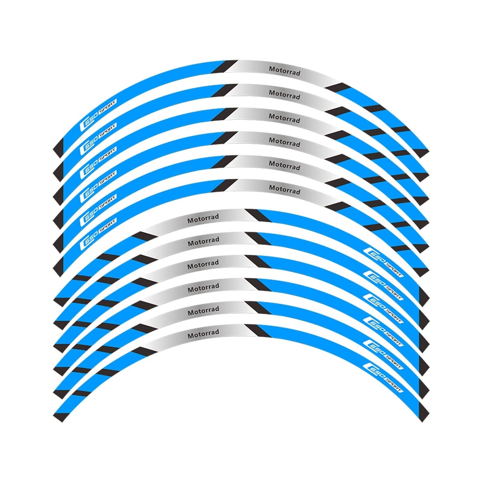 Motorrad-Radaufkleber Motorrad-Vorder- Und Hinterräder Kanten-Außenrand-Aufkleber, Reflektierender Streifen, Radaufkleber Für C650 Sport(EIN) von HZZST