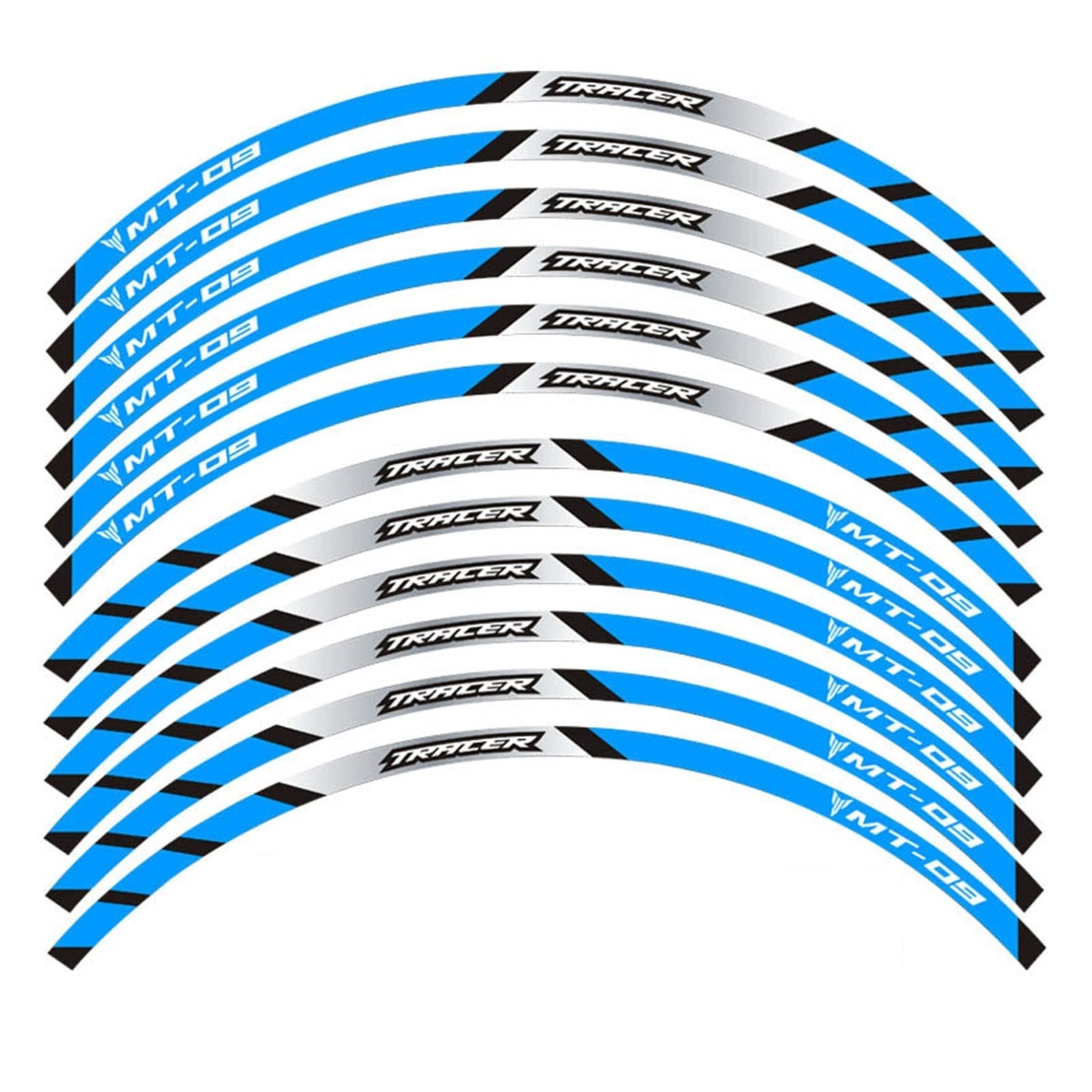 Motorrad-Radaufkleber Motorrad-Vorder- Und Hinterräder Kanten-Außenrand-Aufkleber, Reflektierender Streifen, Radaufkleber Für MT-09 Tracer(B) von HZZST