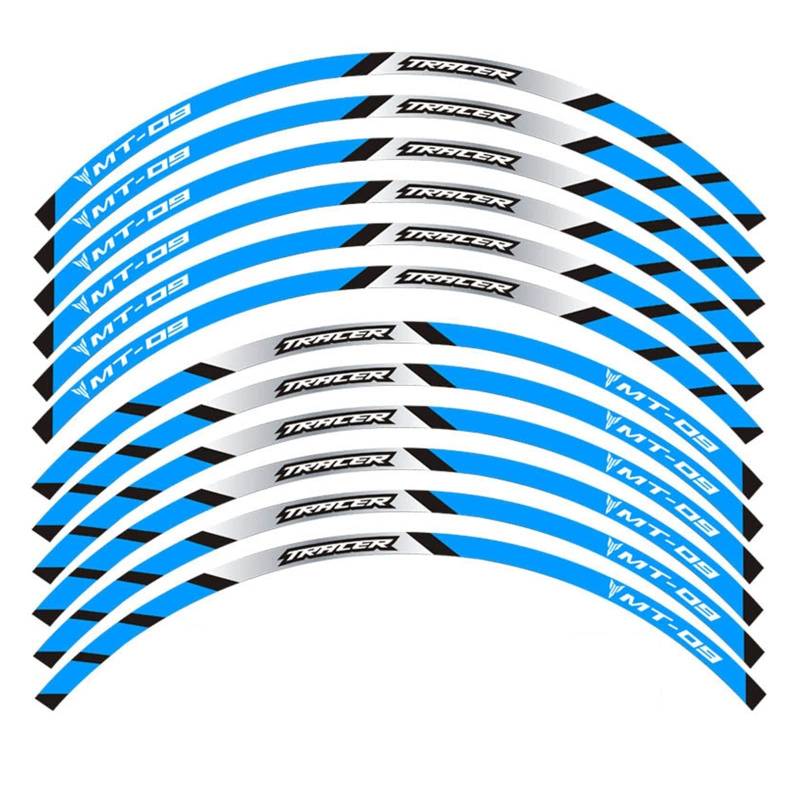 Motorrad-Radaufkleber Motorrad-Vorder- Und Hinterräder Kanten-Außenrand-Aufkleber, Reflektierender Streifen, Radaufkleber Für MT-09 Tracer(B) von HZZST