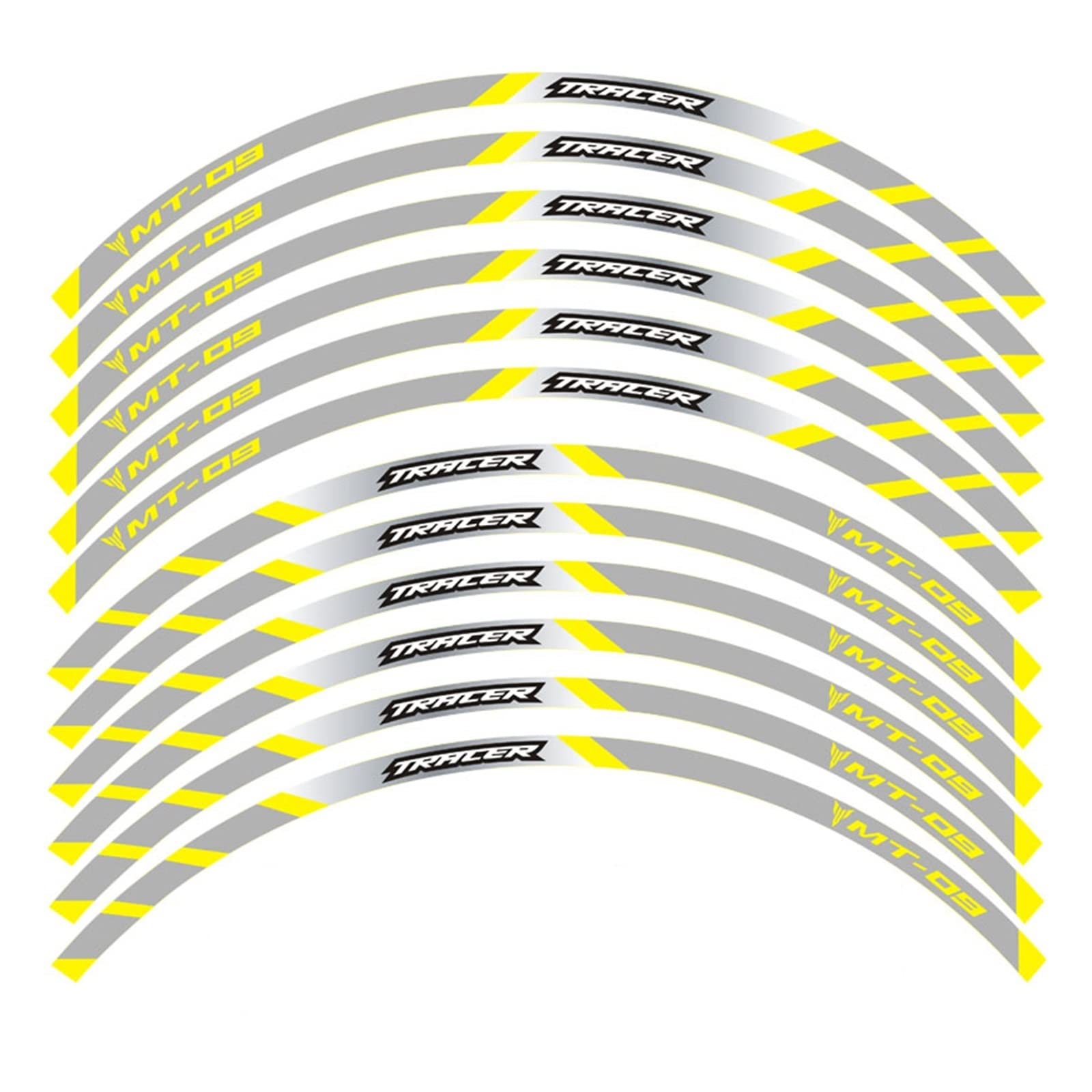 Motorrad-Radaufkleber Motorrad-Vorder- Und Hinterräder Kanten-Außenrand-Aufkleber, Reflektierender Streifen, Radaufkleber Für MT-09 Tracer(F) von HZZST