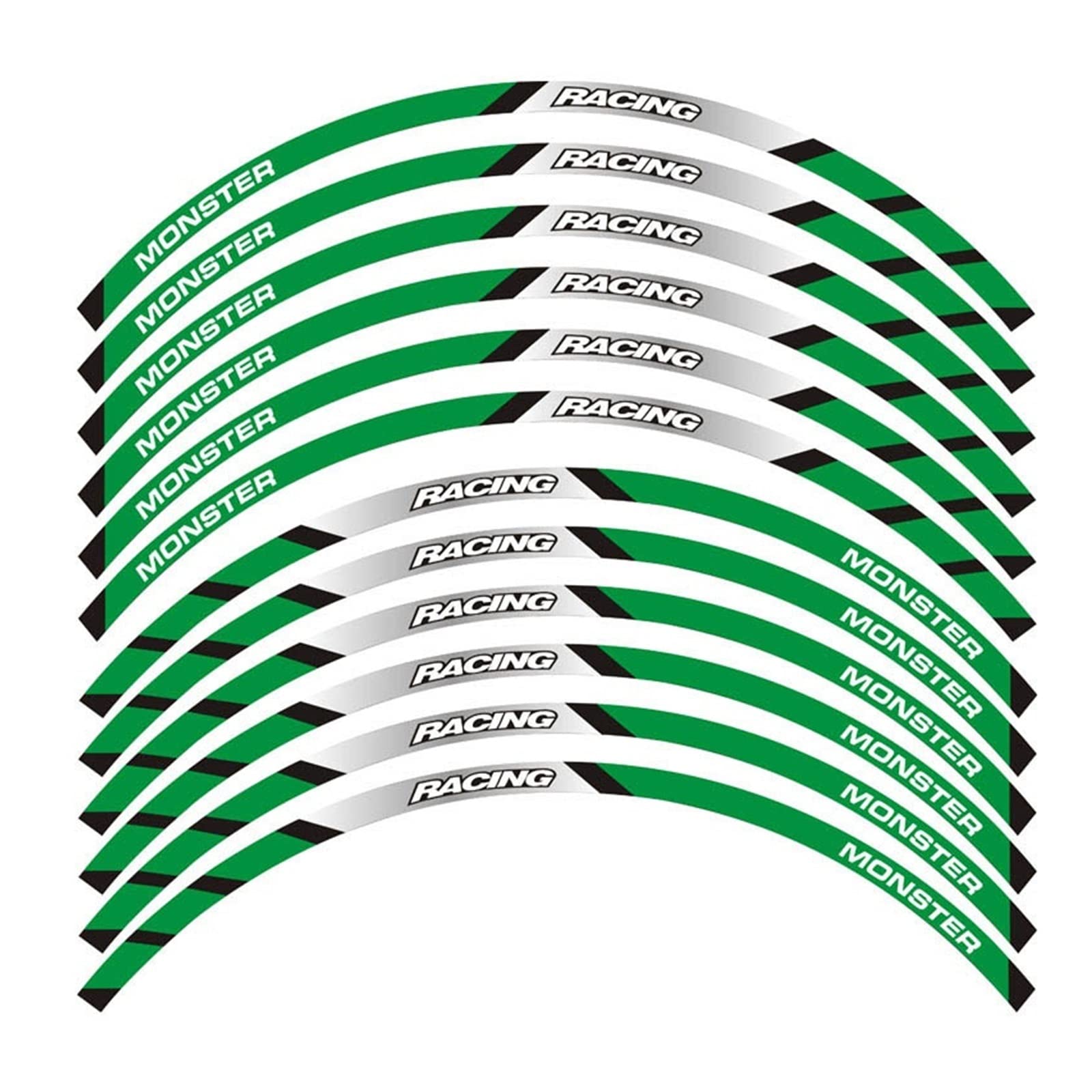 Motorrad-Radaufkleber Motorrad-Vorder- Und Hinterräder Kanten-Außenrand-Aufkleber, Reflektierender Streifen, Radaufkleber Für Monster 69569679611001100S(EIN) von HZZST