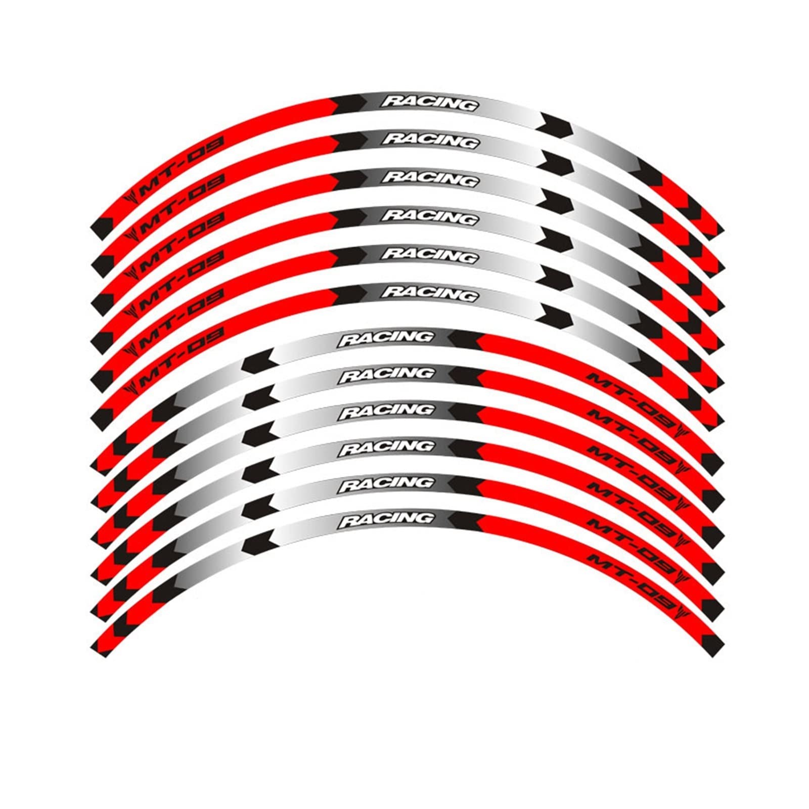 Motorrad-Radaufkleber Mtorcycle Radaufkleber Reflektierende Aufkleber Felgenstreifen Für MT-09(B) von HZZST
