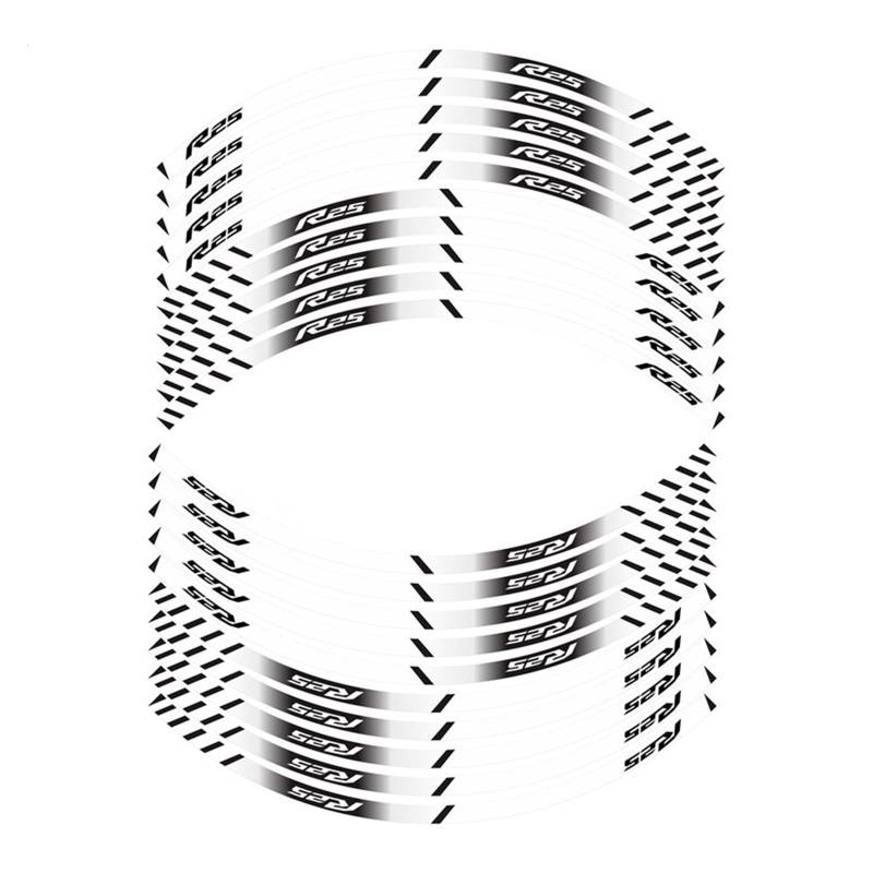 Motorrad-Radaufkleber Reflektierende Dekoration Moto Aufkleber Felge Motorrad Innenrad Aufkleber Kreative Felge Für R25(EIN) von HZZST