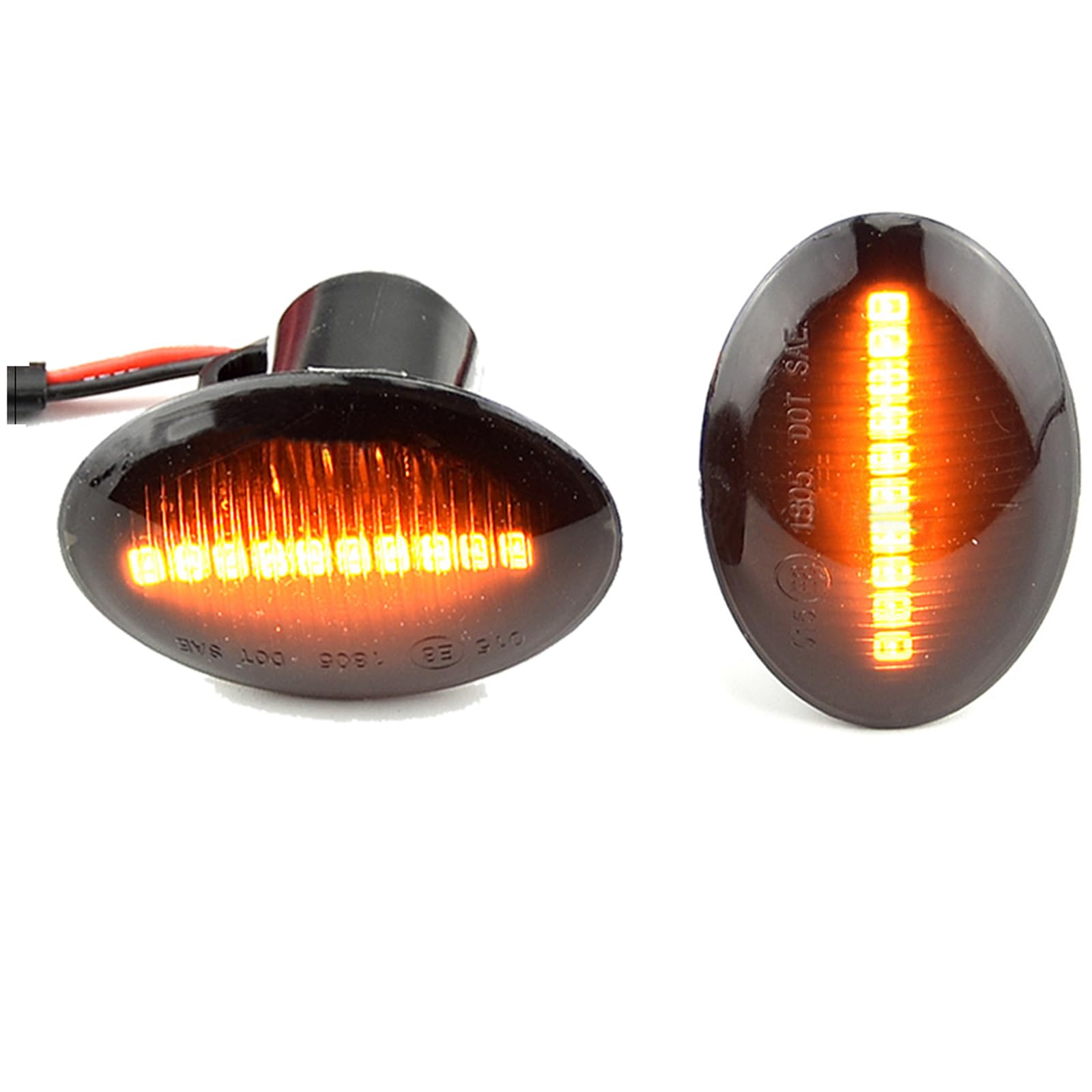 2 x LED Blinker Blinker Blinker Dynamisch für Fiat 500 für Lancia Lybra YPsilon für Maserati Alfa 4c Flow (Schwarz) von Hacreyatu