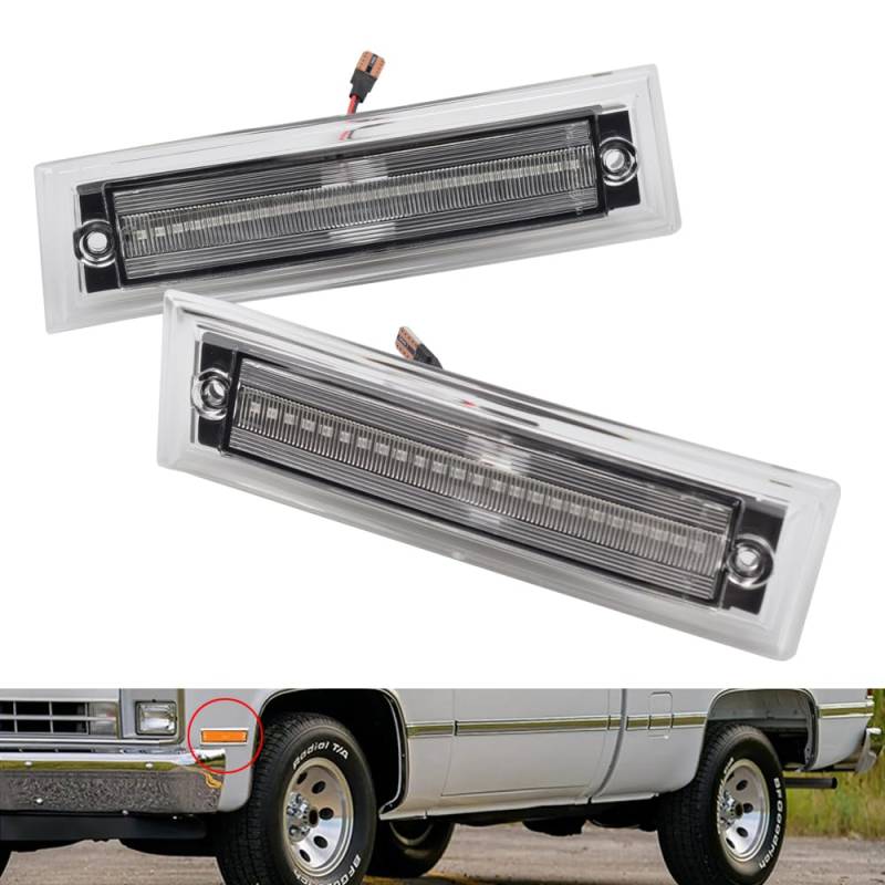 Hacreyatu 2 Stück LED Blinker für Chevrolet C/K 1500 2500 3500 Tahoe Suburban Silverado für GMC Suburban Yukon (Transparent) von Hacreyatu