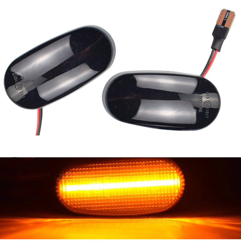 LED Blinkerlampe für A-lfa Romeo Mito 955 für Alfa Romeo Mito 147 GT 937 Fiat Bravo LED Blinkerlampe für A-lfa Romeo Mito 147 GT 937 Fiat Bravo Rauchlinse (Schwarz) von Hacreyatu