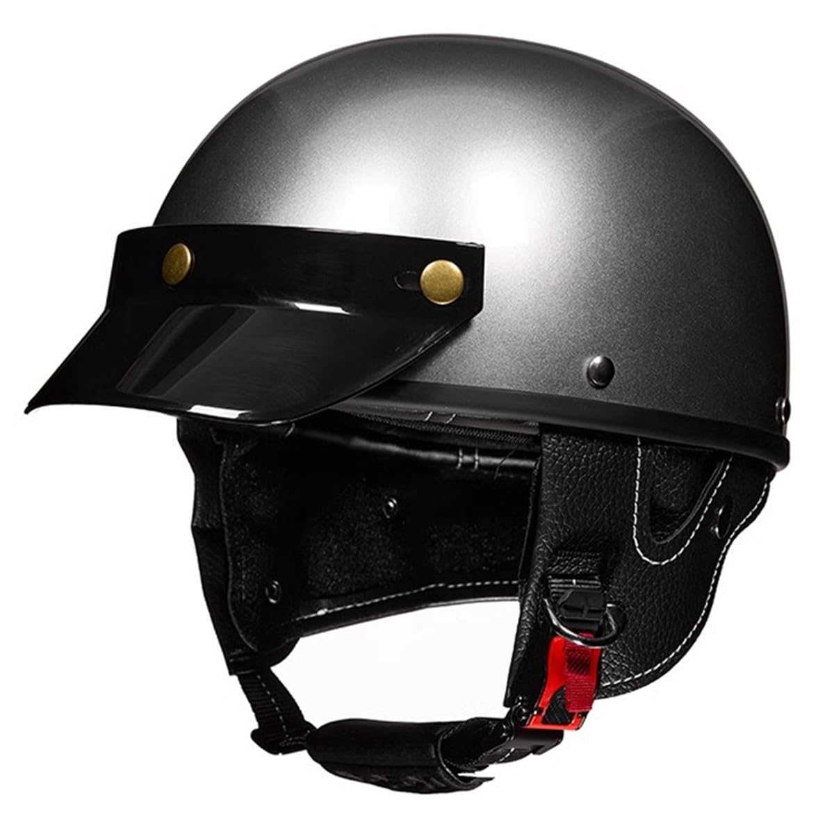 Jet-Helm Halbschalenhelm Damen Herren Retro Motorrad Halbhelm Mit Brille Brain-Cap Motorradhelm Roller-Helm Cruiser Chopper Scooter Helm DOTECE-Zertifizierter Halbhelme 1,XL:61-62CM von HaiBing