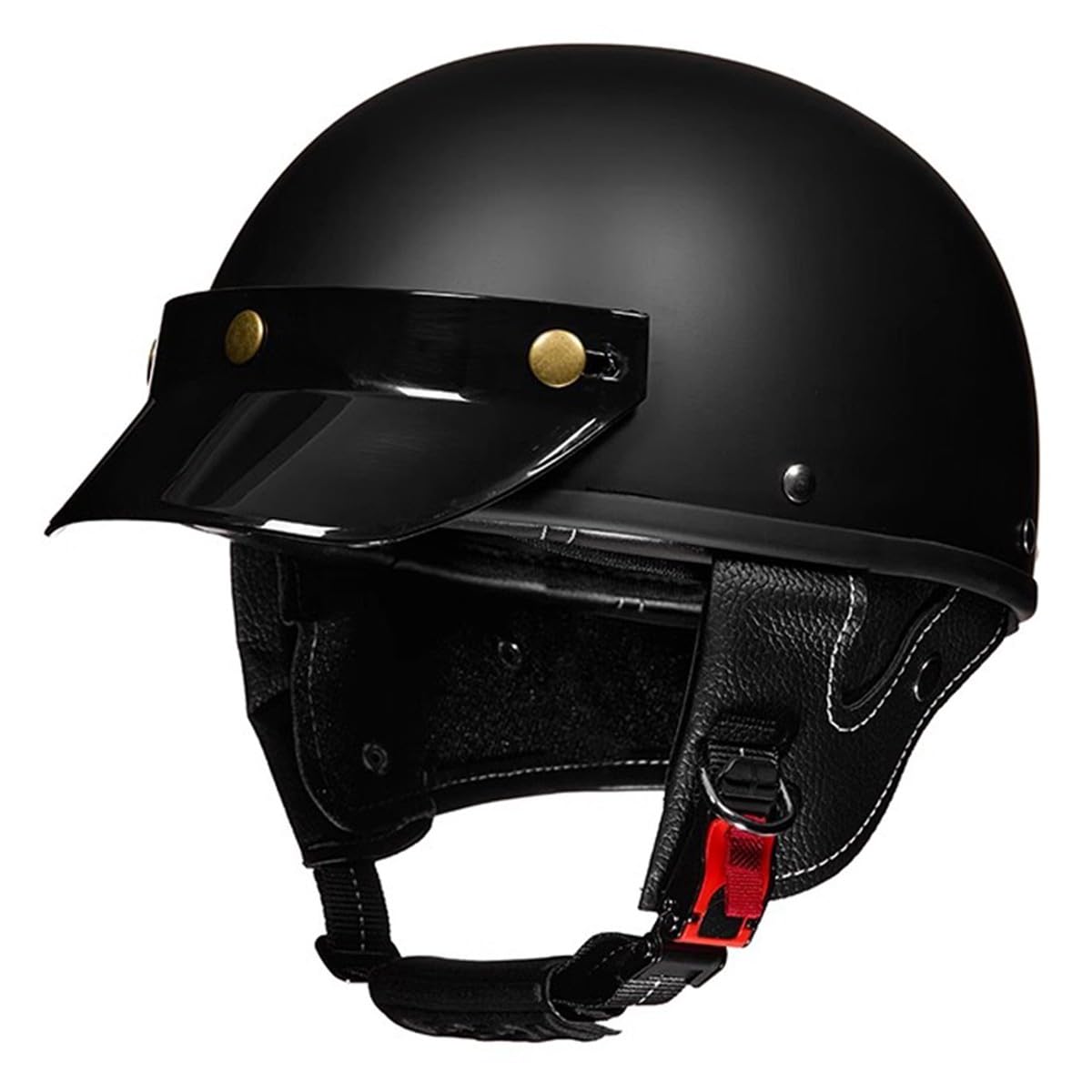 Jet-Helm Halbschalenhelm Damen Herren Retro Motorrad Halbhelm Mit Brille Brain-Cap Motorradhelm Roller-Helm Cruiser Chopper Scooter Helm DOTECE-Zertifizierter Halbhelme 11,M:57-58CM von HaiBing