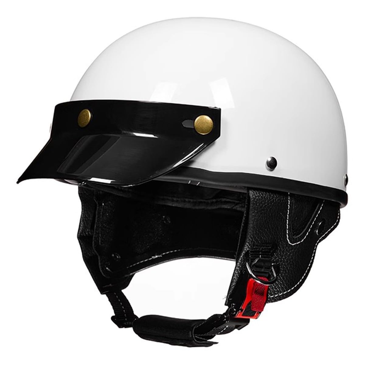 Jet-Helm Halbschalenhelm Damen Herren Retro Motorrad Halbhelm Mit Brille Brain-Cap Motorradhelm Roller-Helm Cruiser Chopper Scooter Helm DOTECE-Zertifizierter Halbhelme 13,L:59-60CM von HaiBing