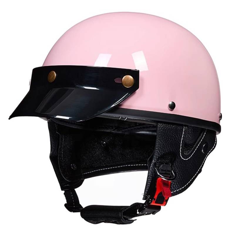 Jet-Helm Halbschalenhelm Damen Herren Retro Motorrad Halbhelm Mit Brille Brain-Cap Motorradhelm Roller-Helm Cruiser Chopper Scooter Helm DOTECE-Zertifizierter Halbhelme 15,L:59-60CM von HaiBing