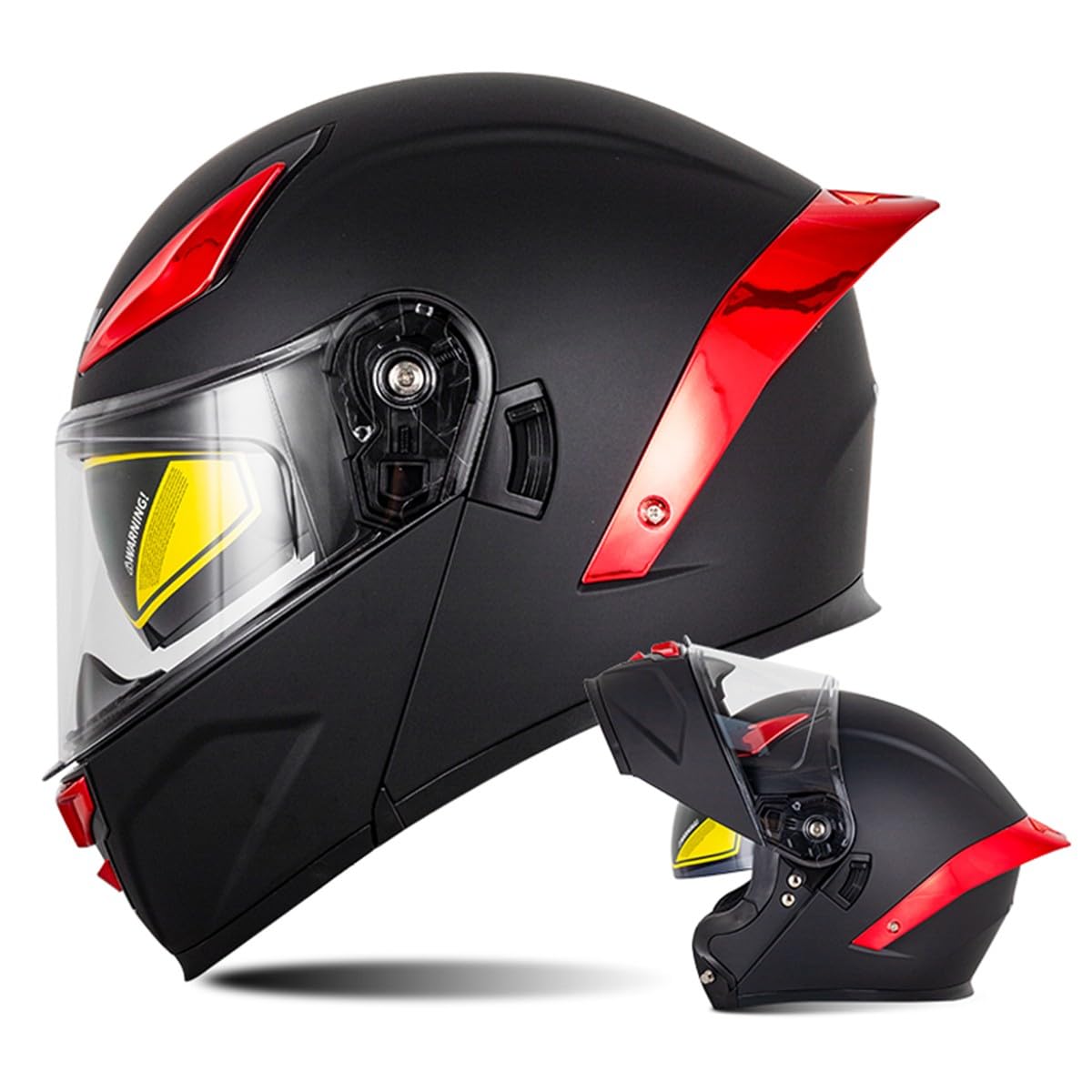 Motorrad Helm Klapphelm Integralhelm Full Face Motorrad Helm Mit Doppelvisier Sonnenblende Motorradhelm Sturzhelm DOT/ECE Zertifiziert Für Damen Herren Erwachsene 10,XXL:63-64CM von HaiBing