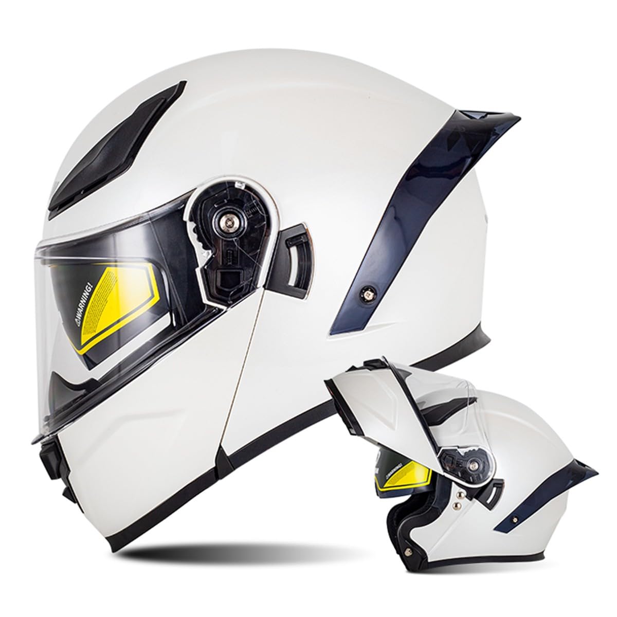 Motorrad Helm Klapphelm Integralhelm Full Face Motorrad Helm Mit Doppelvisier Sonnenblende Motorradhelm Sturzhelm DOT/ECE Zertifiziert Für Damen Herren Erwachsene 13,L:59-60CM von HaiBing