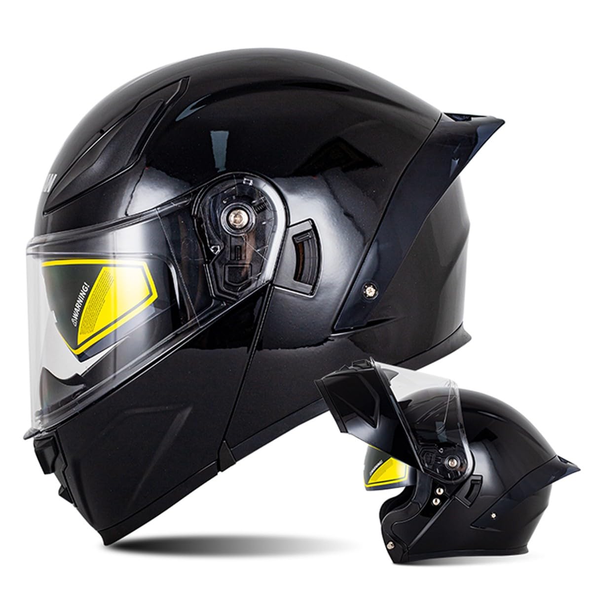 Motorrad Helm Klapphelm Integralhelm Full Face Motorrad Helm Mit Doppelvisier Sonnenblende Motorradhelm Sturzhelm DOT/ECE Zertifiziert Für Damen Herren Erwachsene 14,S:55-56CM von HaiBing