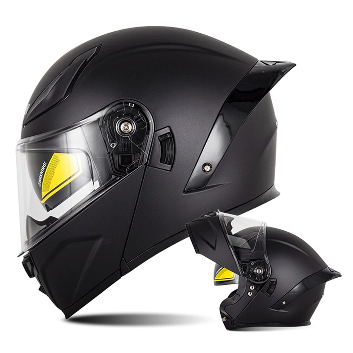 Motorrad Helm Klapphelm Integralhelm Full Face Motorrad Helm Mit Doppelvisier Sonnenblende Motorradhelm Sturzhelm DOT/ECE Zertifiziert Für Damen Herren Erwachsene 15,M:57-58CM von HaiBing