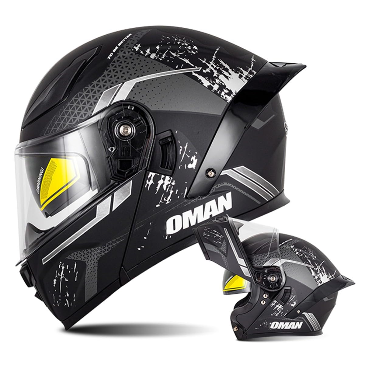 Motorrad Helm Klapphelm Integralhelm Full Face Motorrad Helm Mit Doppelvisier Sonnenblende Motorradhelm Sturzhelm DOT/ECE Zertifiziert Für Damen Herren Erwachsene 7,XXL:63-64CM von HaiBing