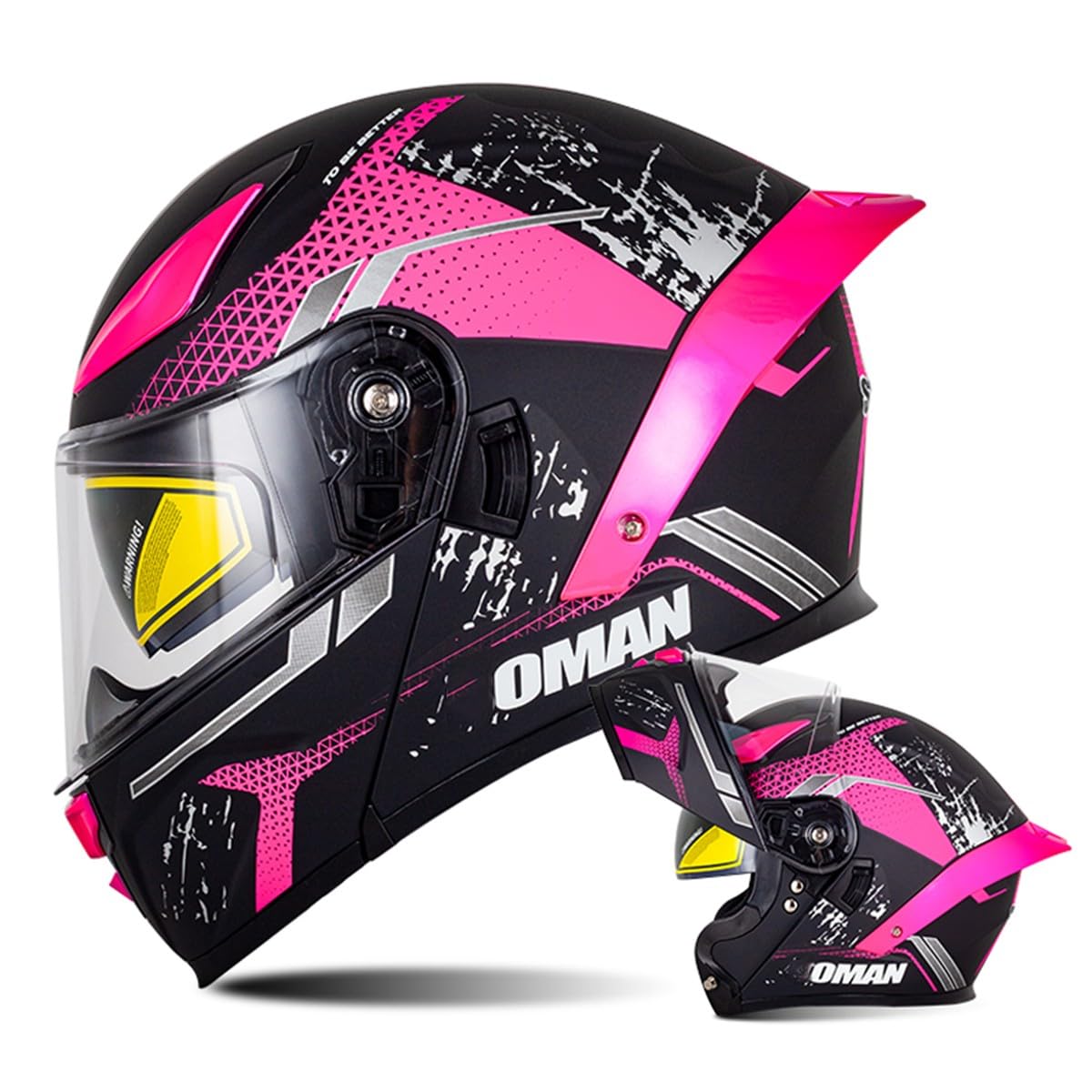 Motorradhelm Integrierter Klapphelm DOT/ECE Zertifiziert Flip Vollvisierhelm Motorrad Schutzhelm Mit Doppelvisier Integralhelm Motocross Helm Für Männer Und Frauen 2,L:59-60CM von HaiBing